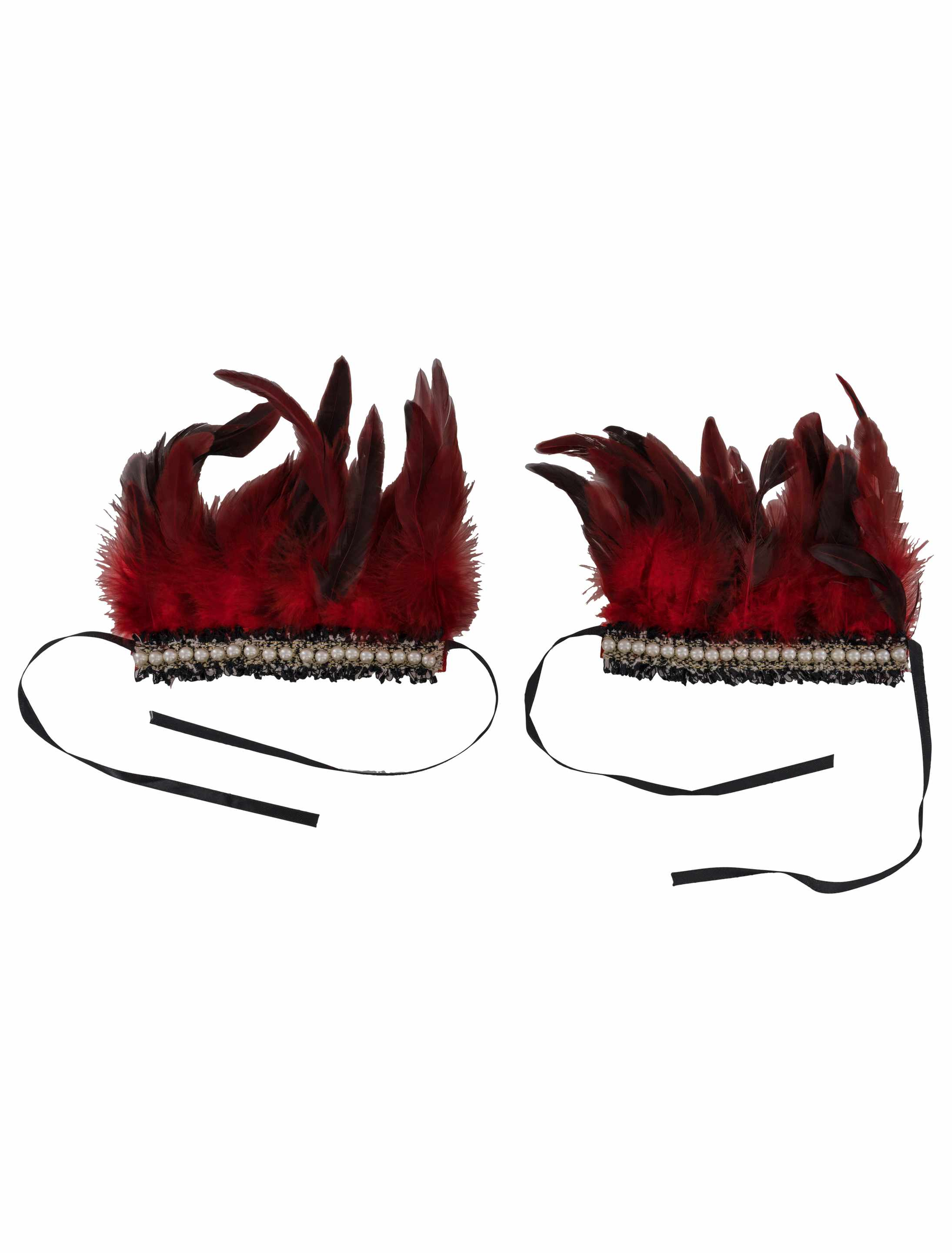 Armband mit Federn und Perlen rot