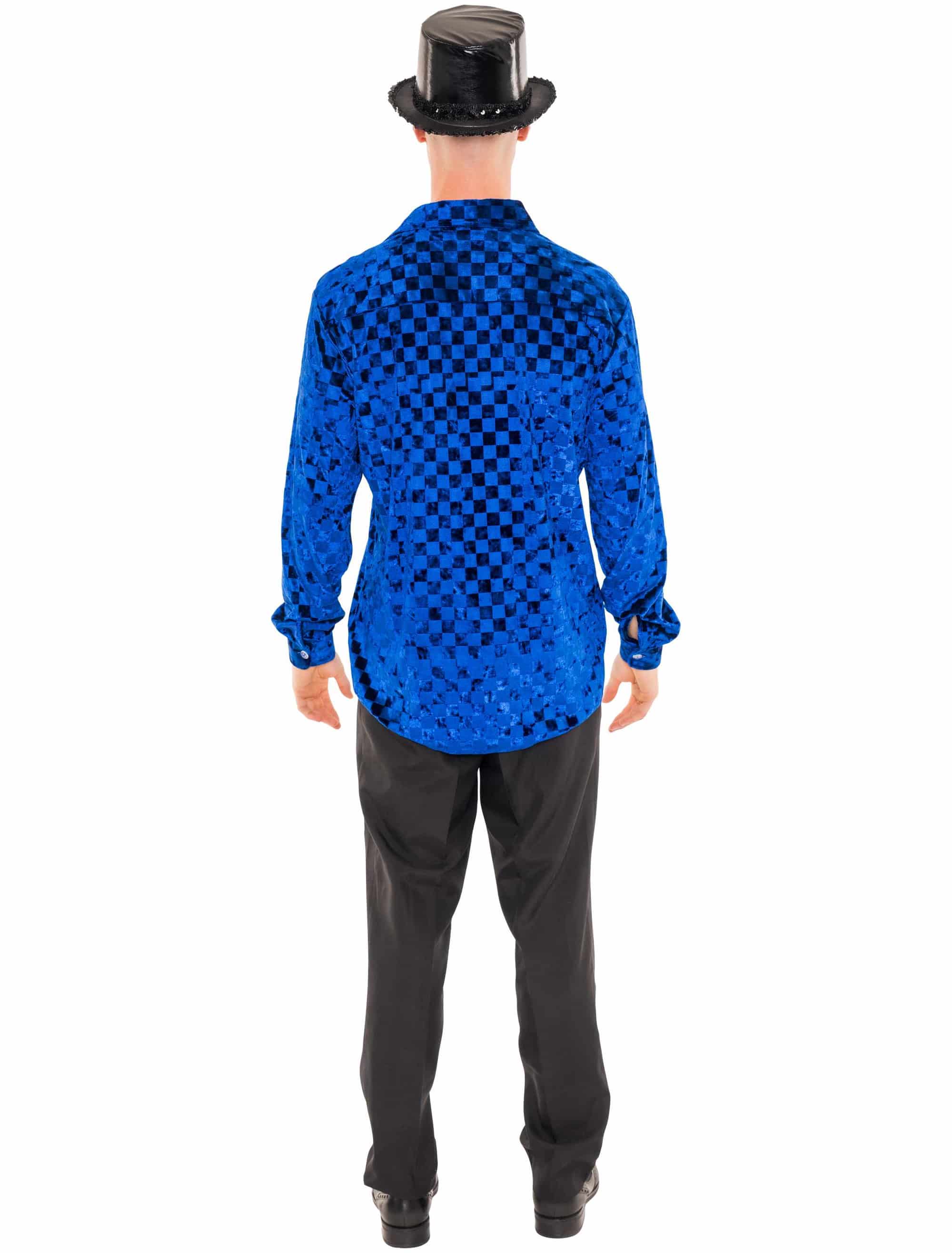 Hemd in Samtoptik Herren blau S/M