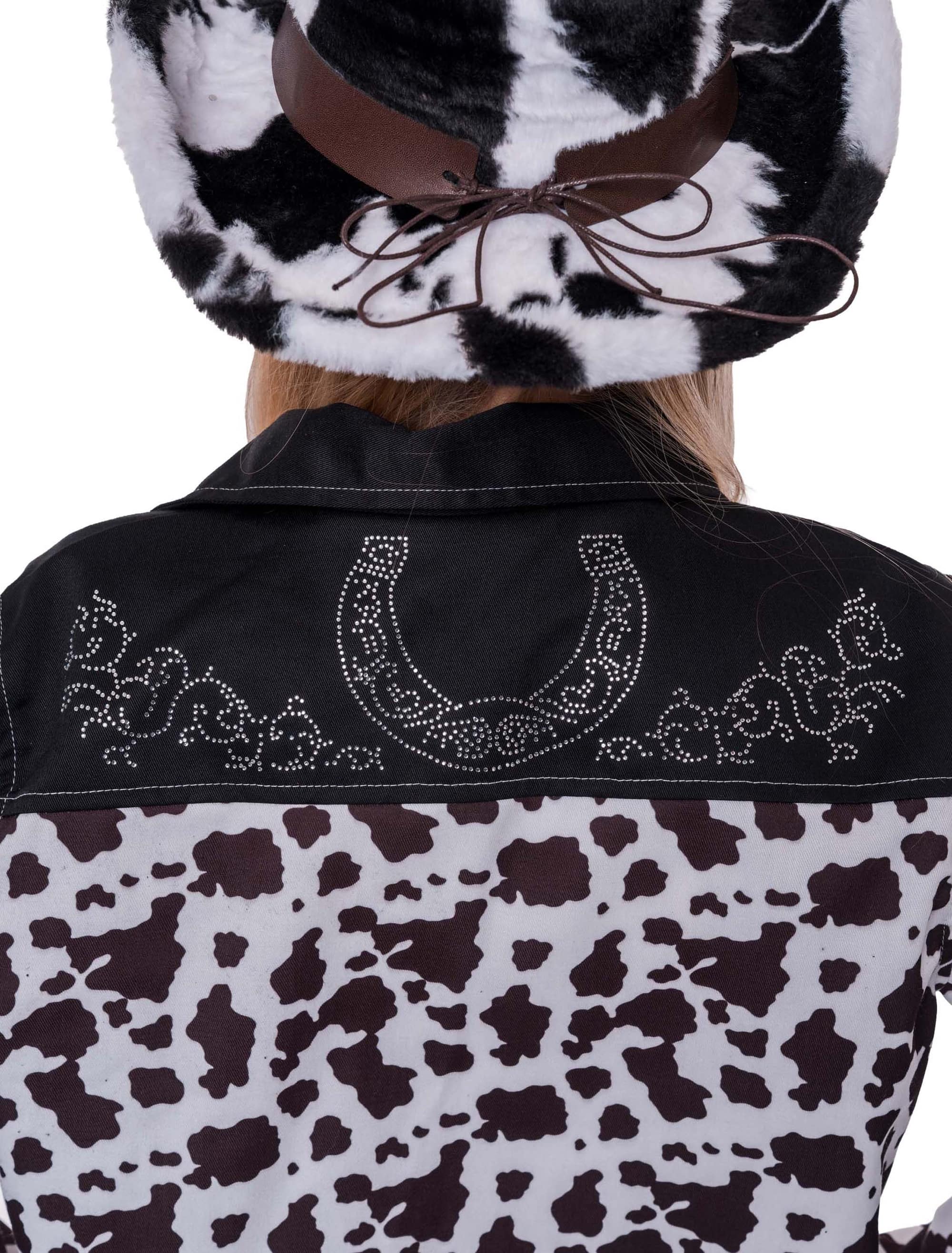 Jacke Cowgirl Kuh Damen schwarz/weiß S/M