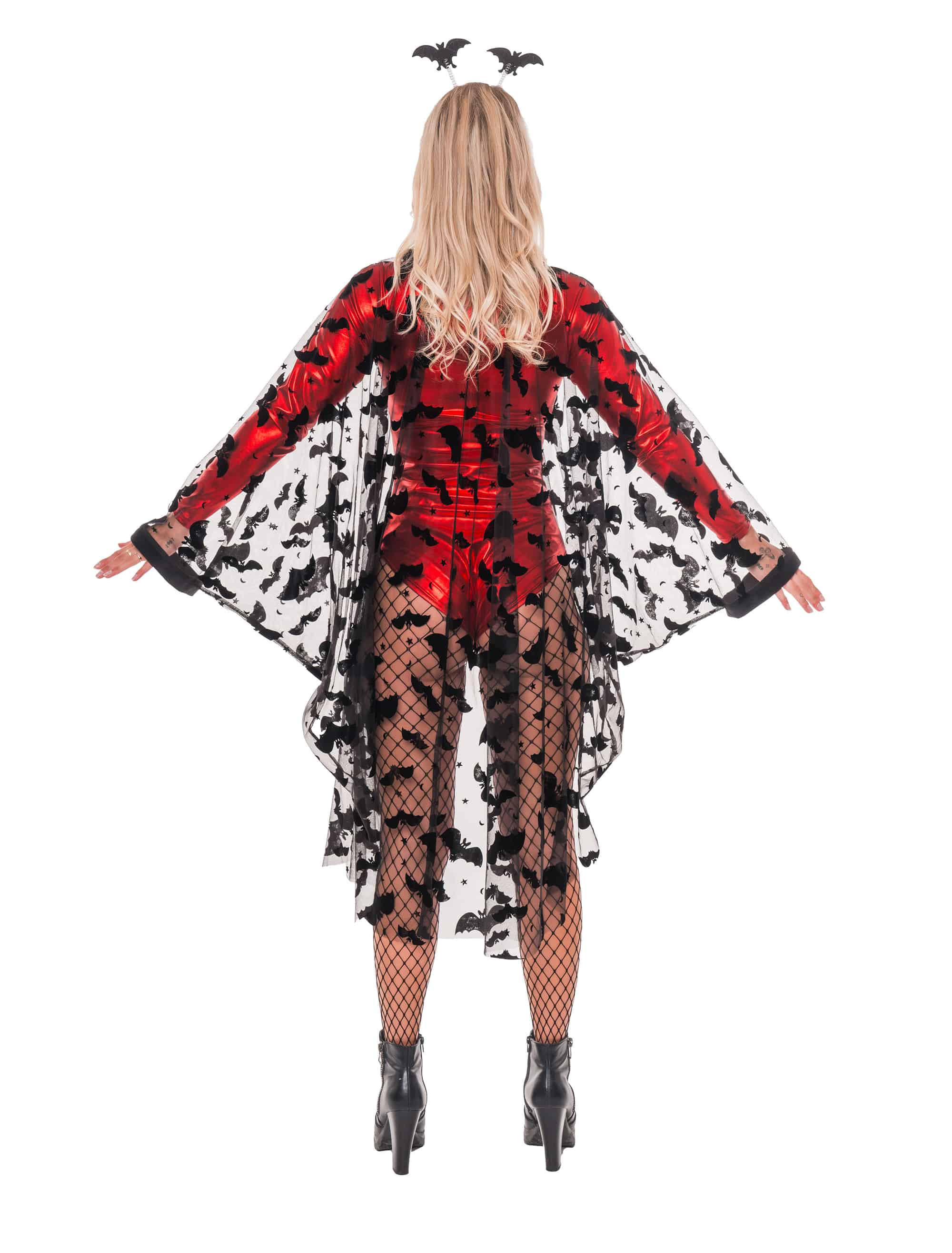 Poncho Fledermäuse mit Ärmeln Damen schwarz S/M