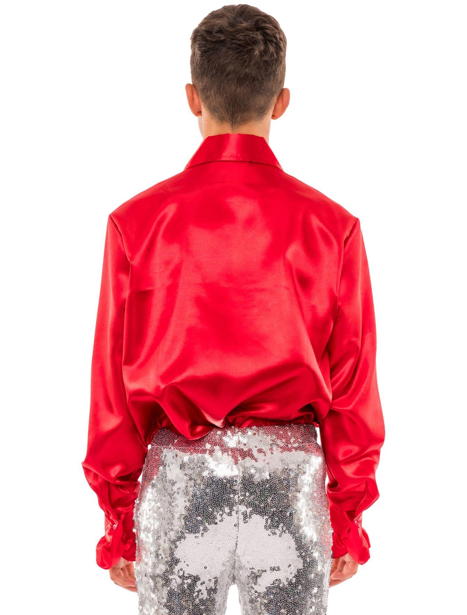 Hemd Satin Herren rot M