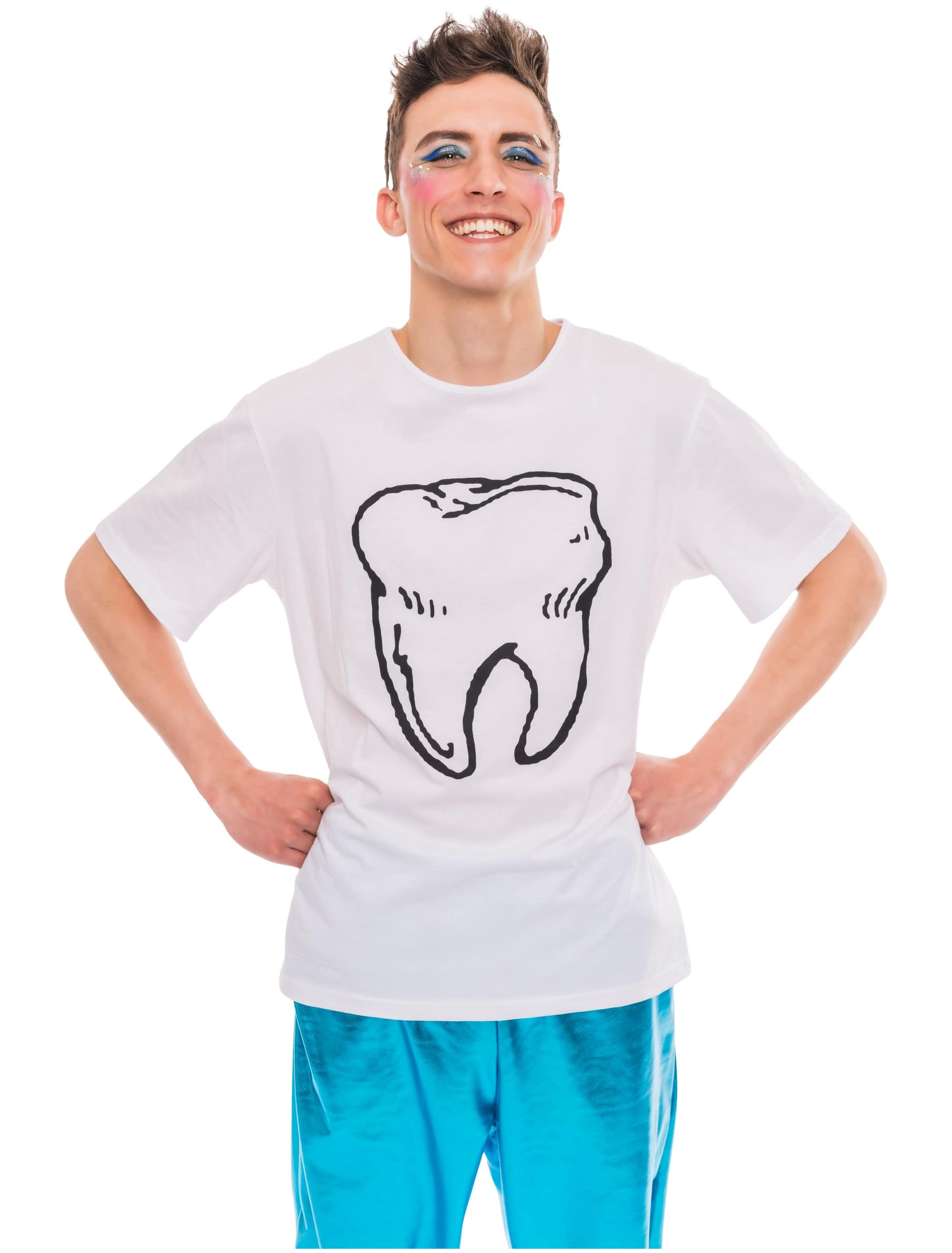 T-Shirt Zahn Herren weiß 2XL