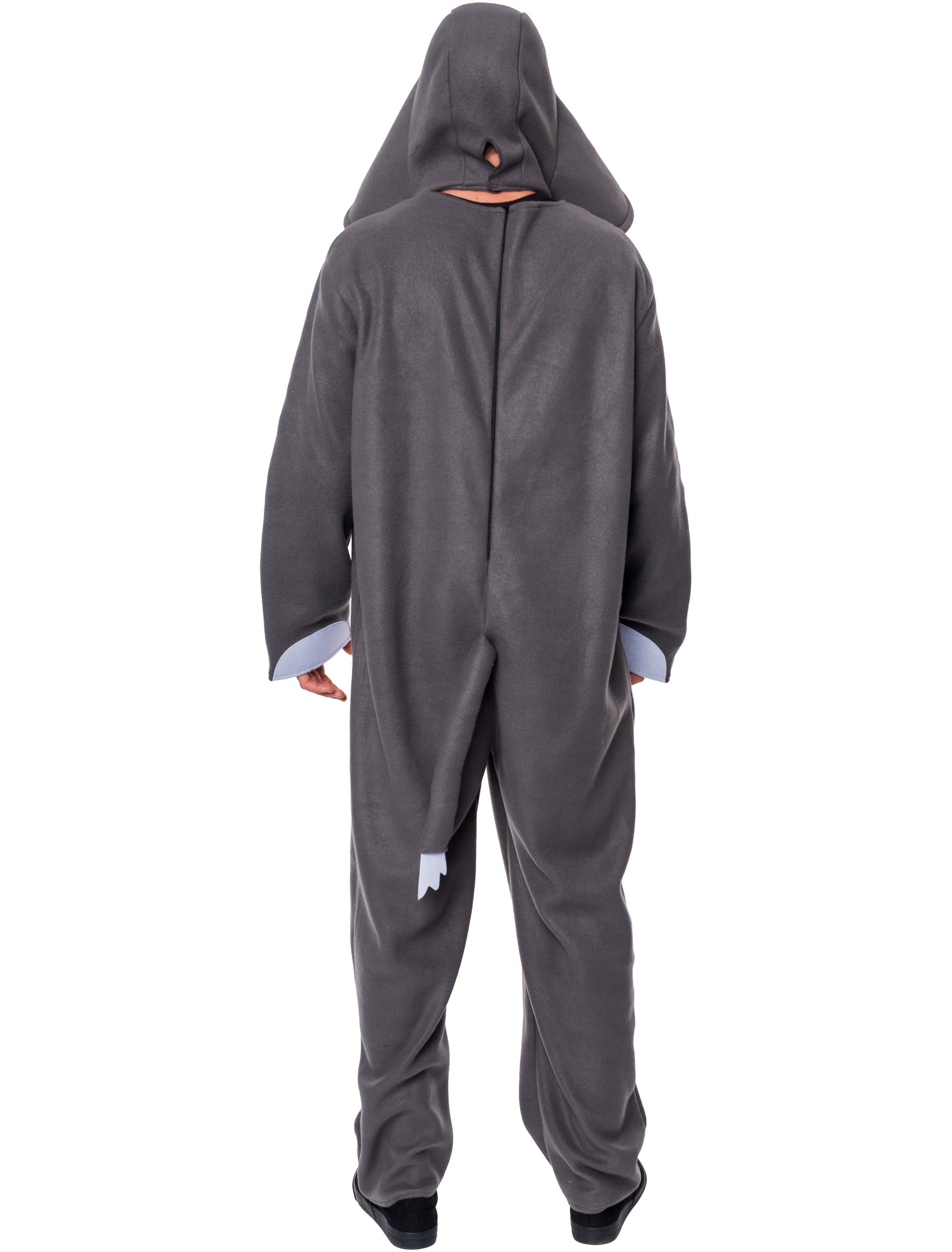 Overall Elefant Plüsch 2-tlg. grau XS/S