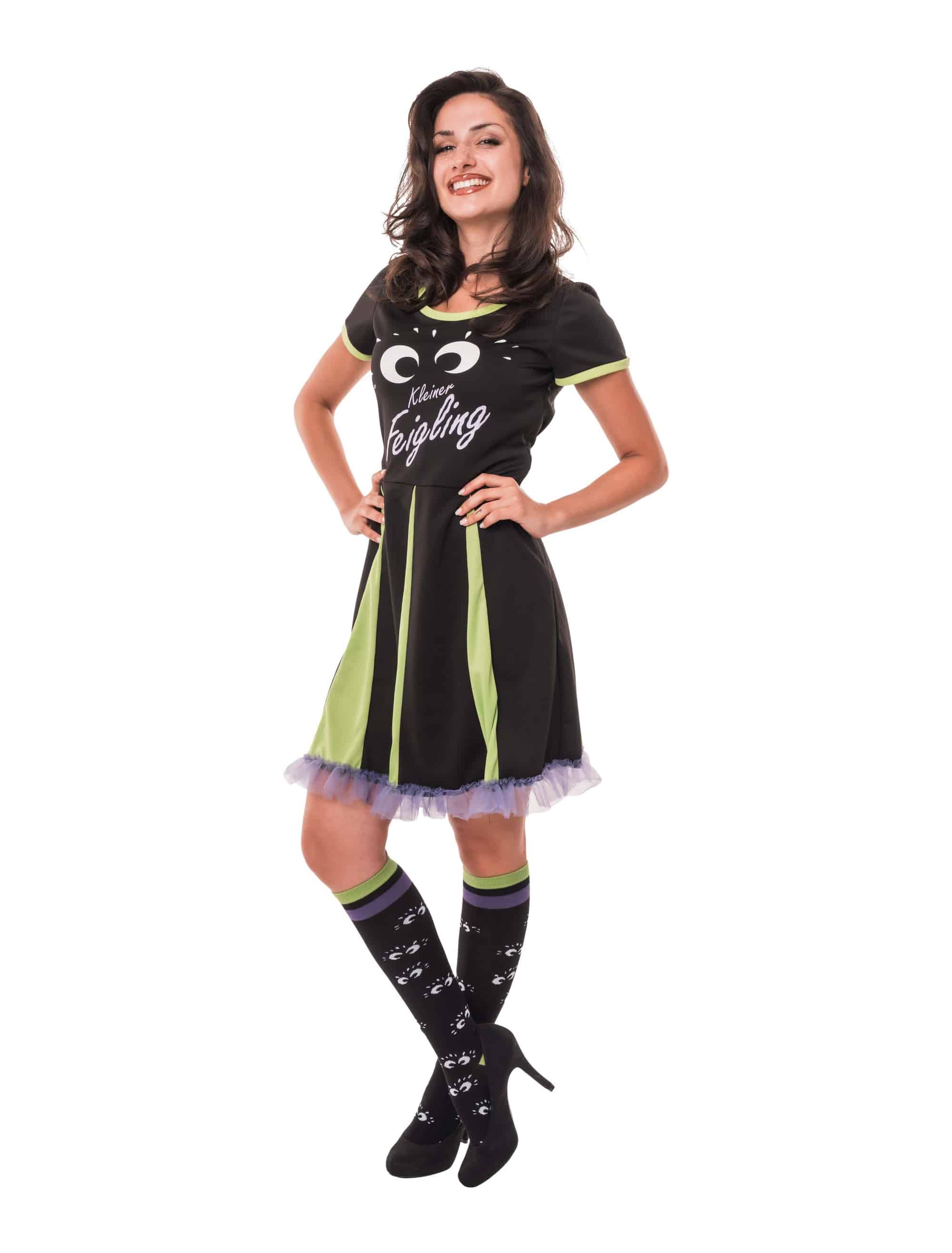 Kleid Kleiner Feigling Damen schwarz/grün 2XL/3XL