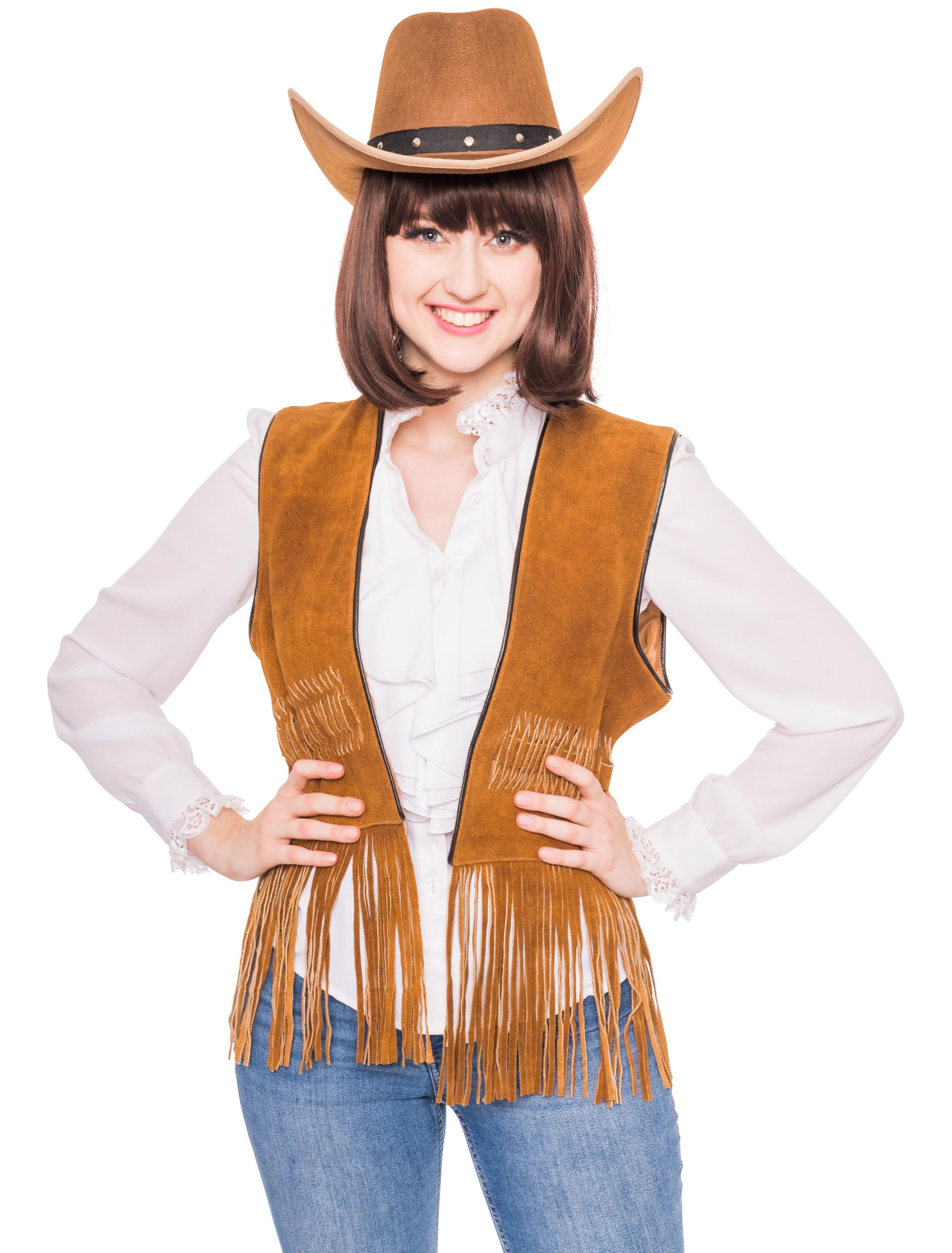 Weste Cowboy Damen hellbraun L/XL