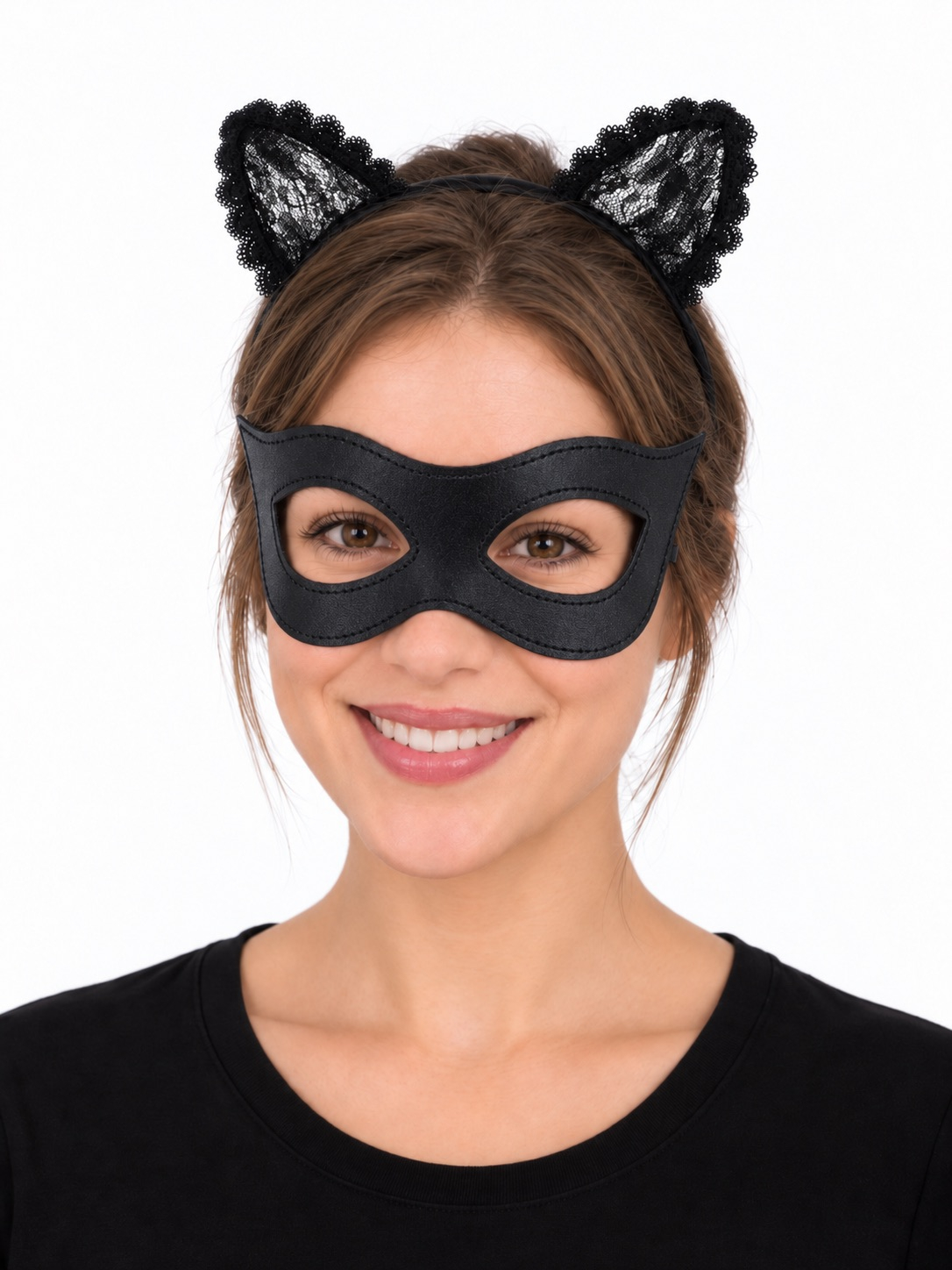Augenmaske Katze schwarz