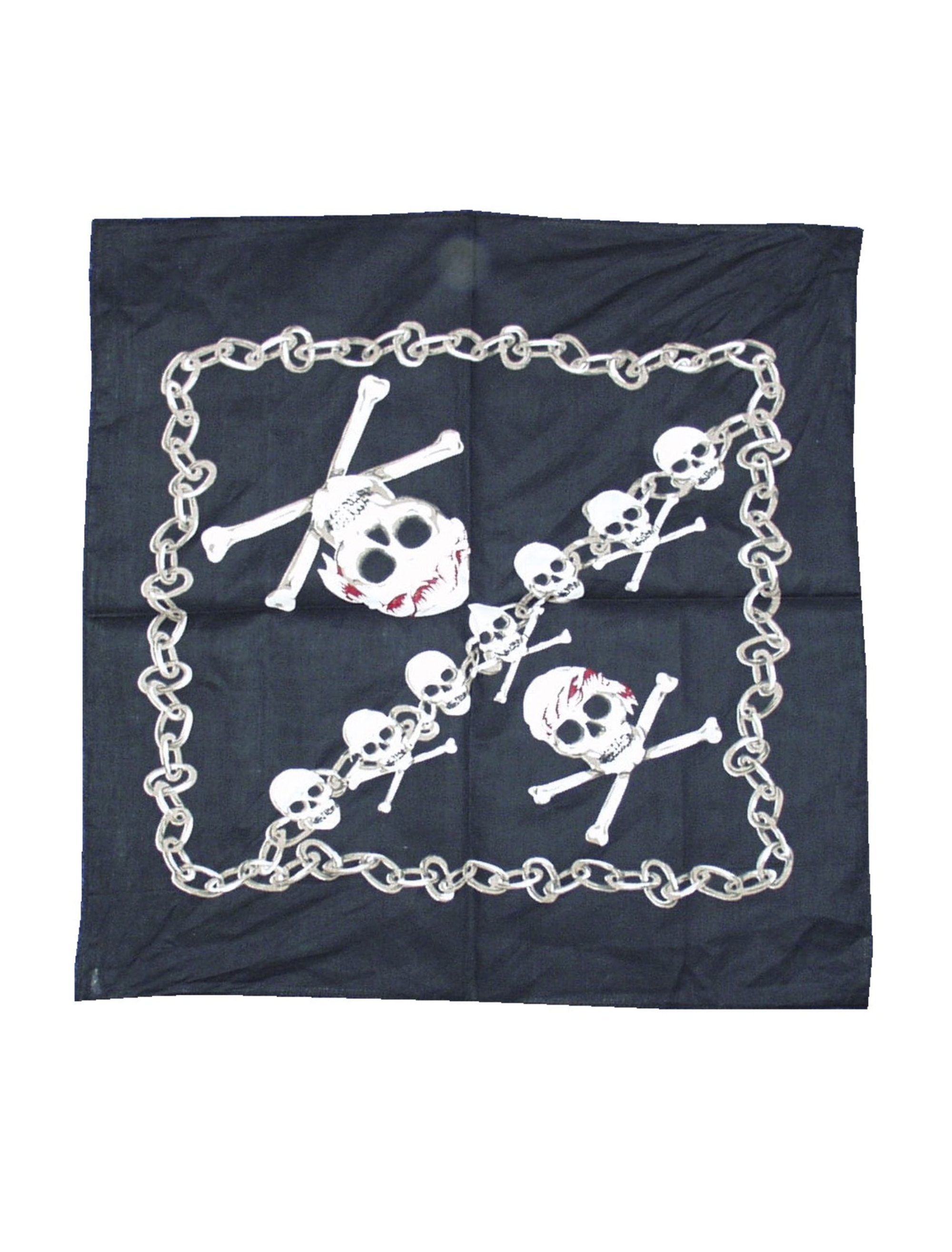 Bandana Pirat schwarz/weiß/rot