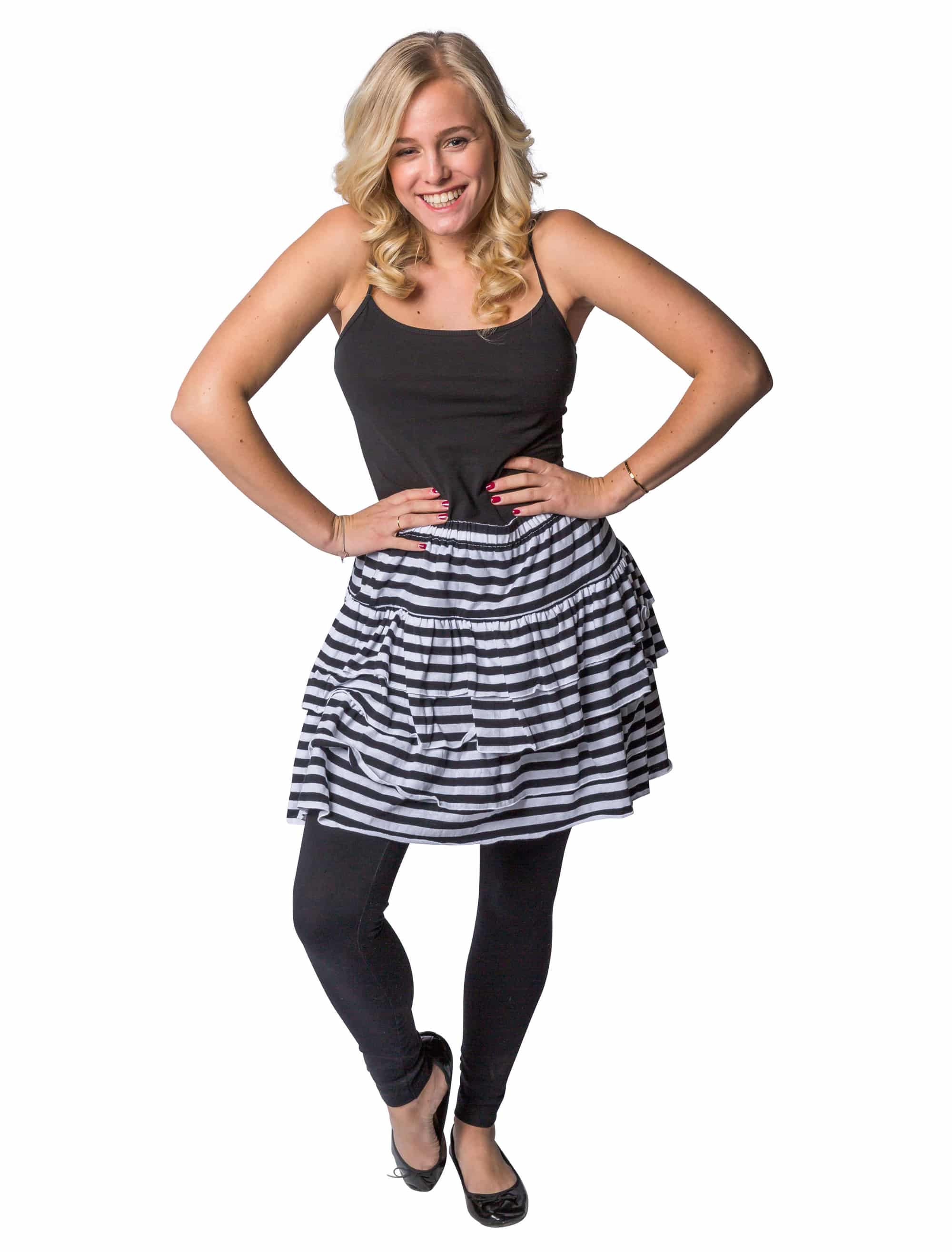 Rock gestreift Damen schwarz/weiß S/M