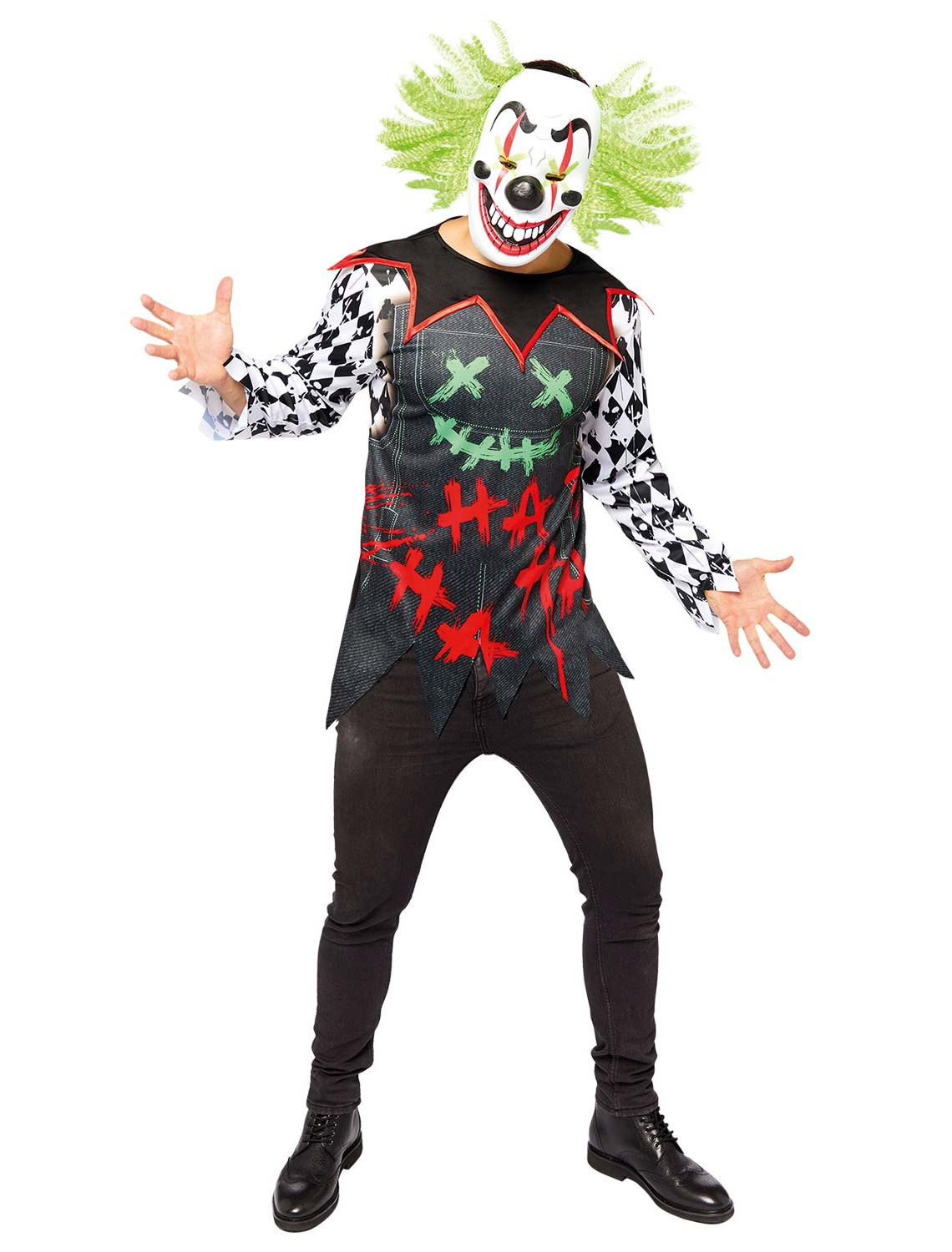 Kostüm HA-HA Horrorclown 2-tlg. Herren bunt M/L