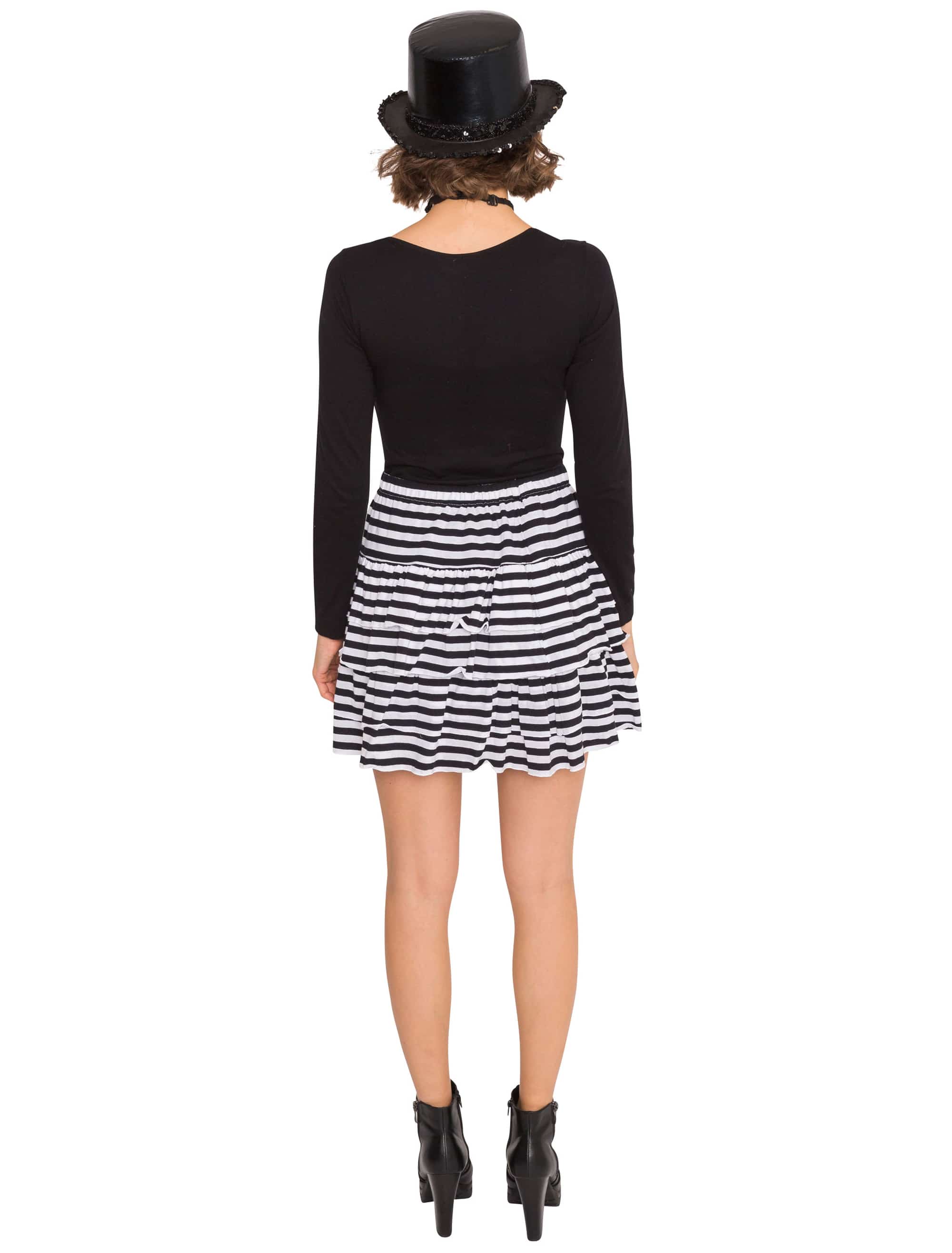 Rock gestreift Damen schwarz/weiß S/M
