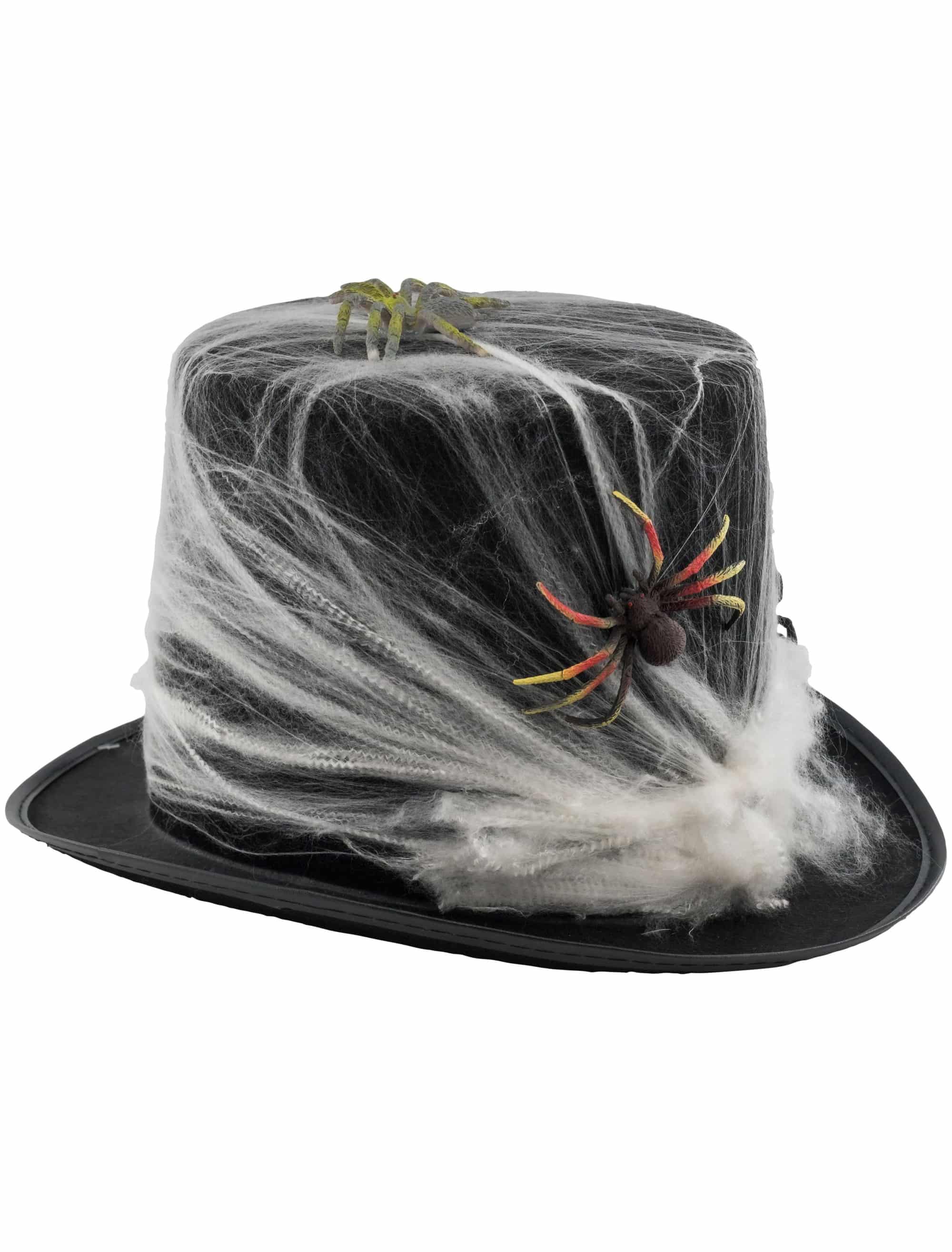 Zylinder mit Spinnennetzen schwarz 59