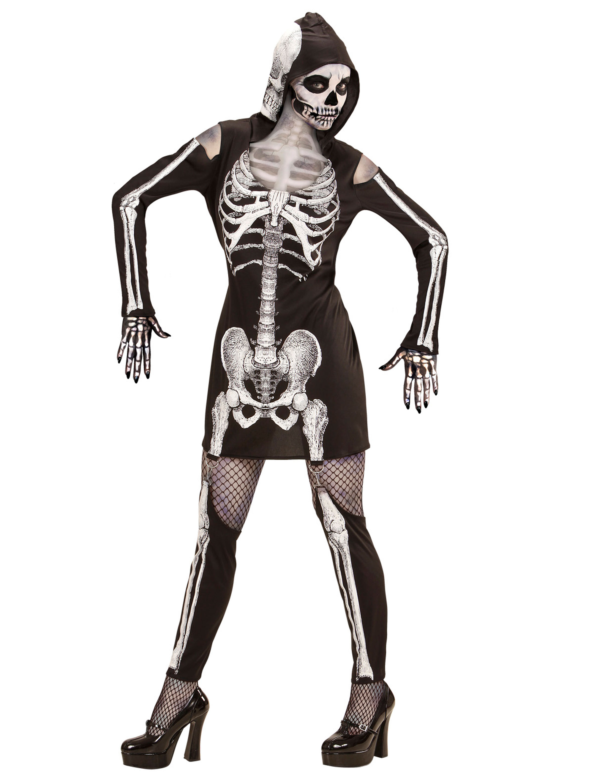Kleid Skelettlady 2-tlg.