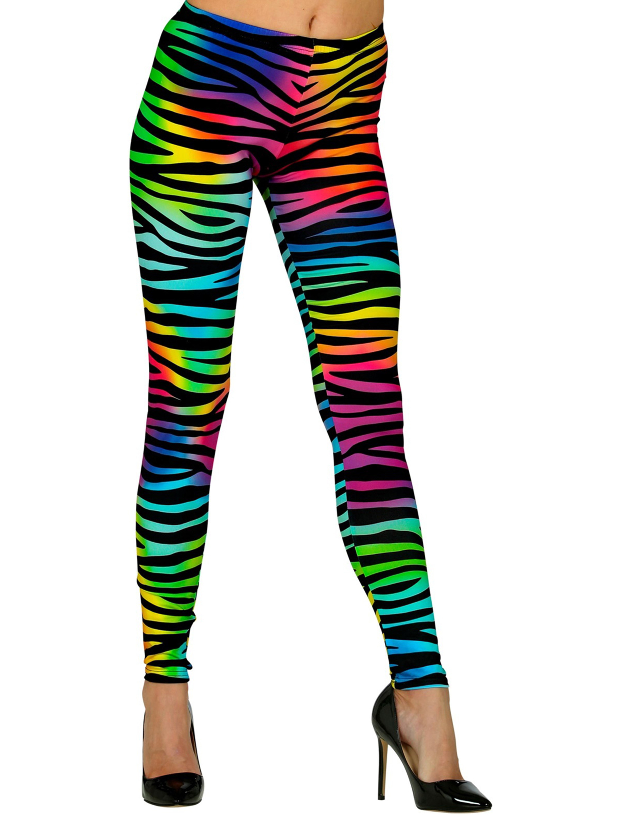 Leggings 80er Tigerprint Damen bunt S/M