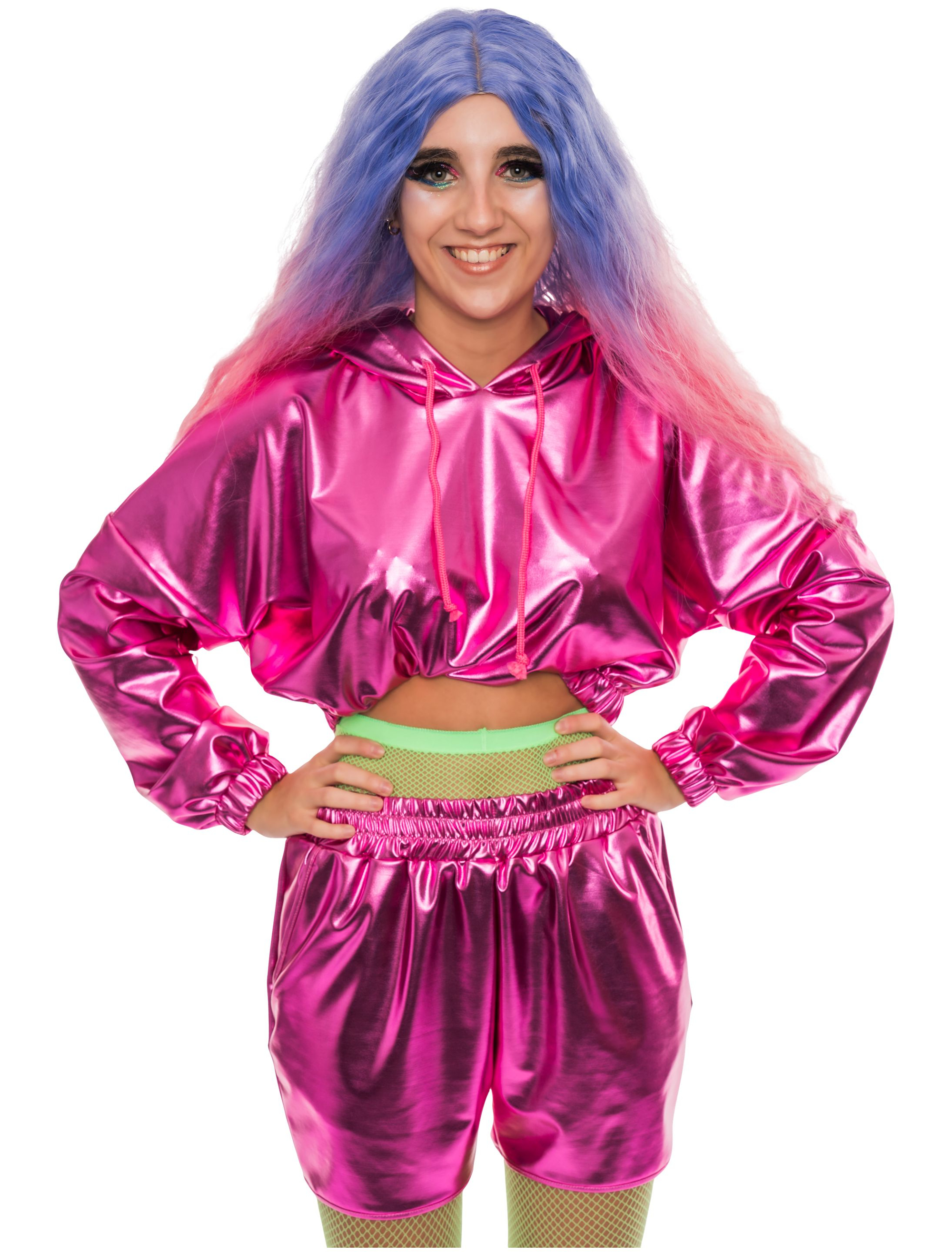 Cropped Hoodie metallic pink S/M