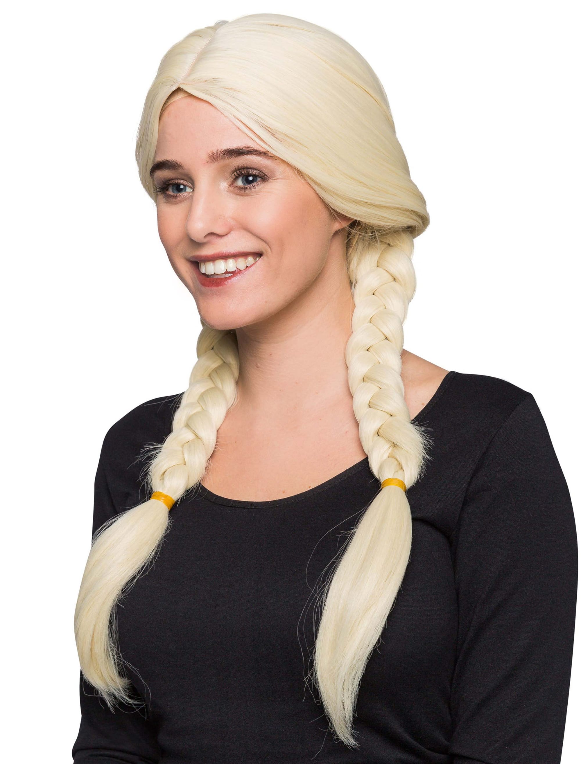Perücke mit geflochtenen Zöpfen blond