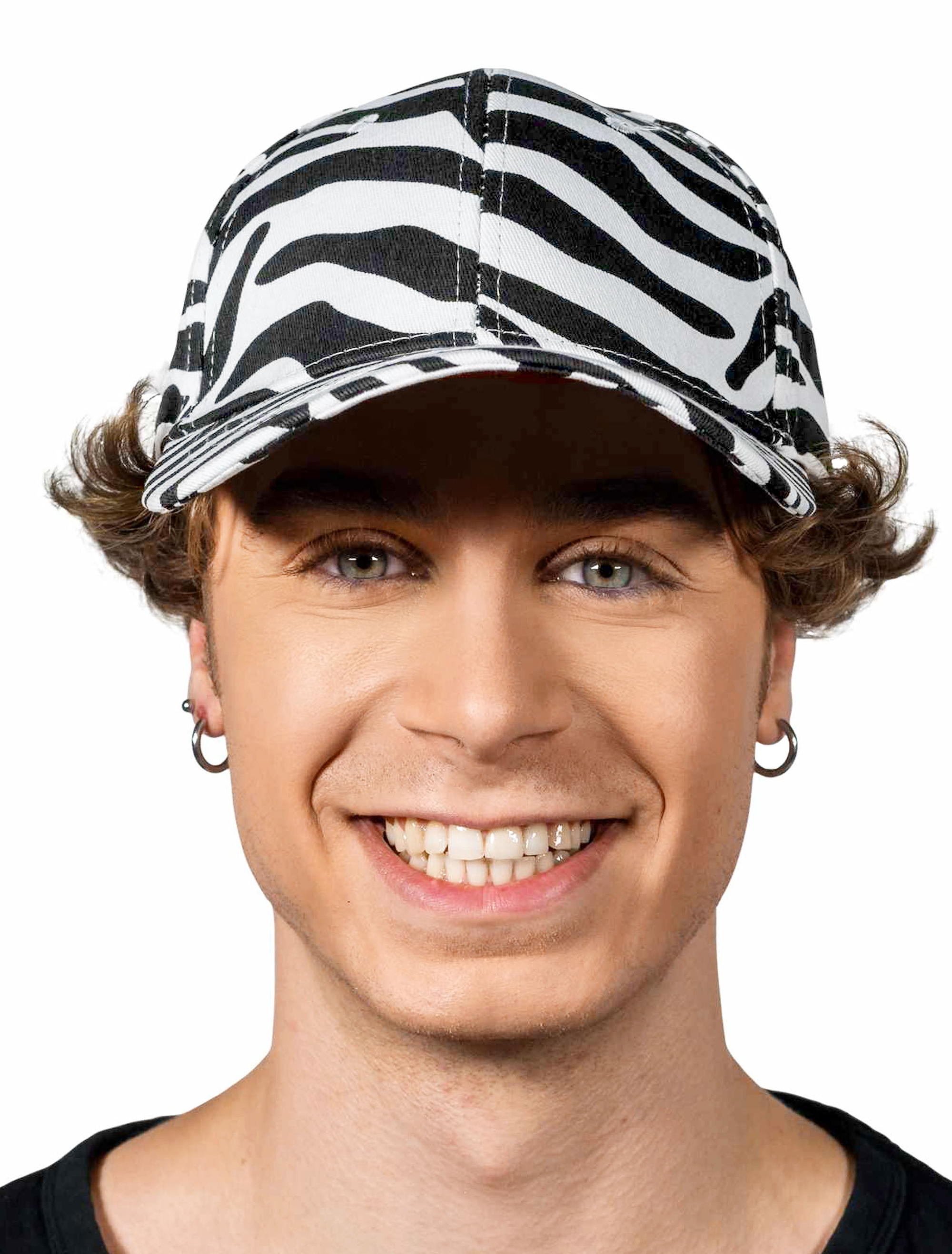 Baseballcap Zebra schwarz/weiß