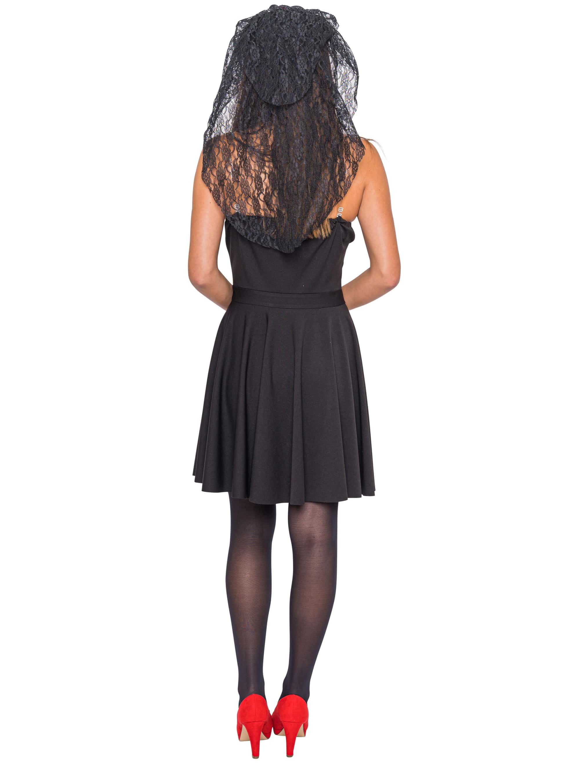 Kleid mit Skeletthänden schwarz S