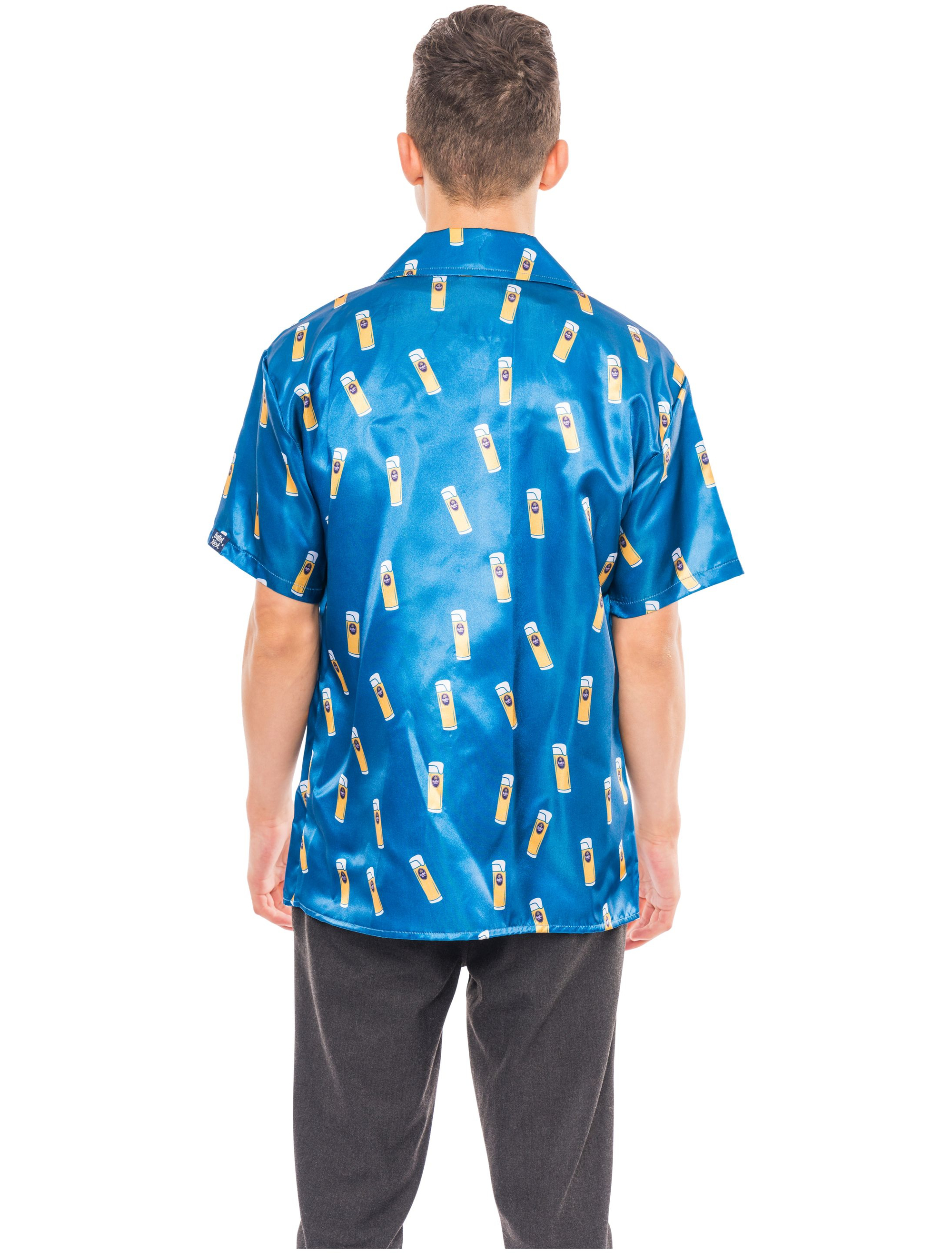 JIS Satin Shirt Jeck im Sunnesching Herren blau 2XL-3XL