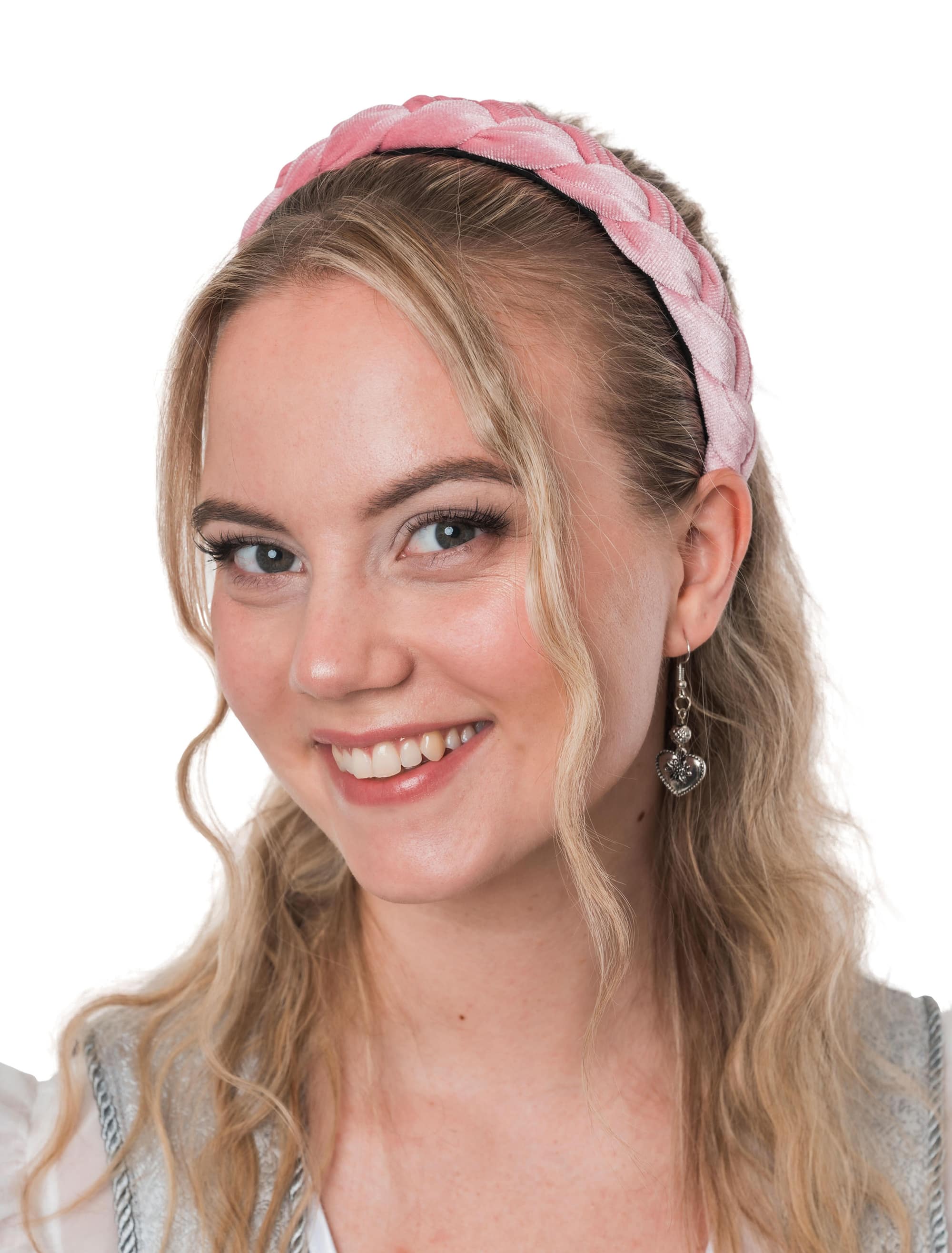 Haarreif geflochtenes Band rosa