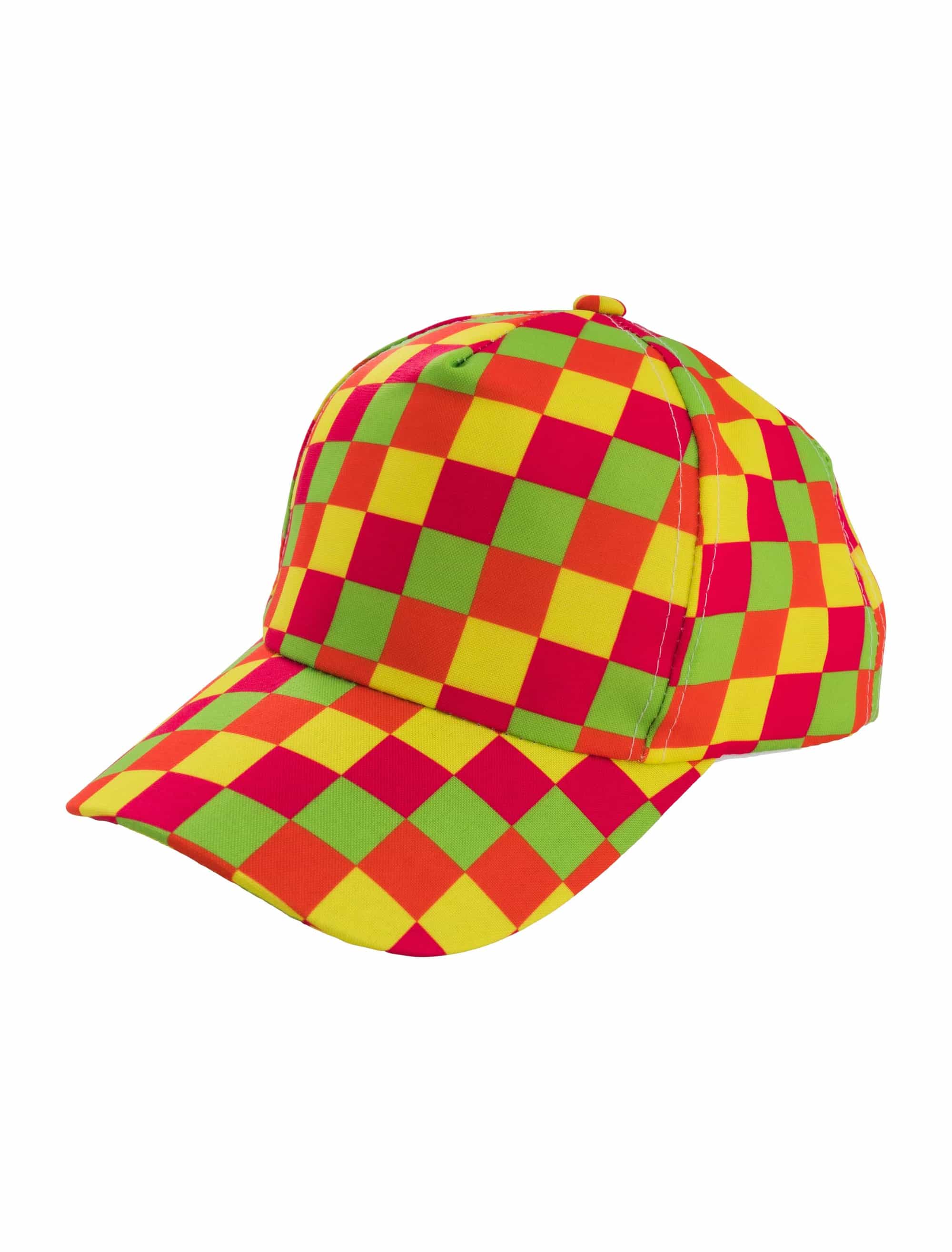 Baseballcap Schachbrett Neon bunt one size