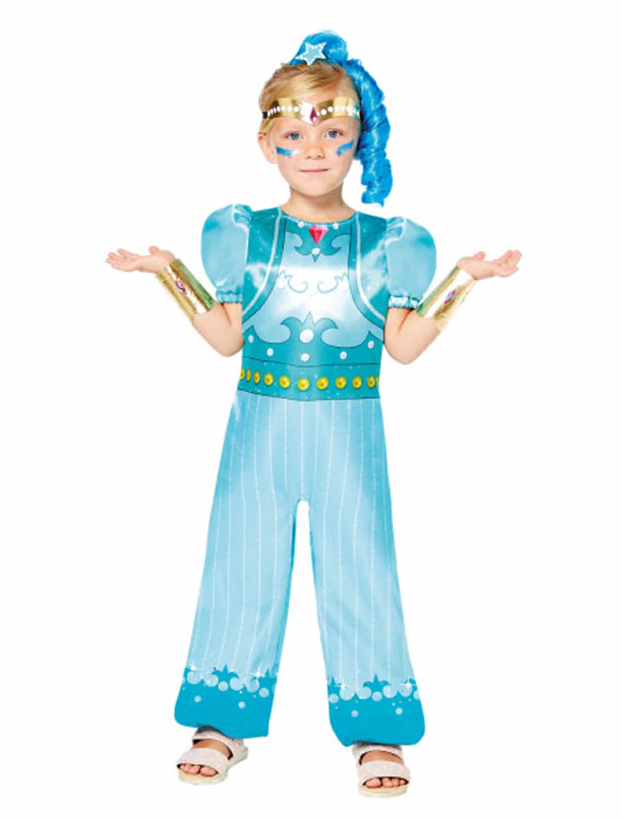 Kostüm Shine 4-tlg. Kinder türkis 4-6 Jahre