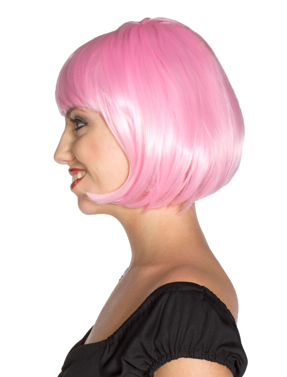 Perücke Pagenkopf rosa one size