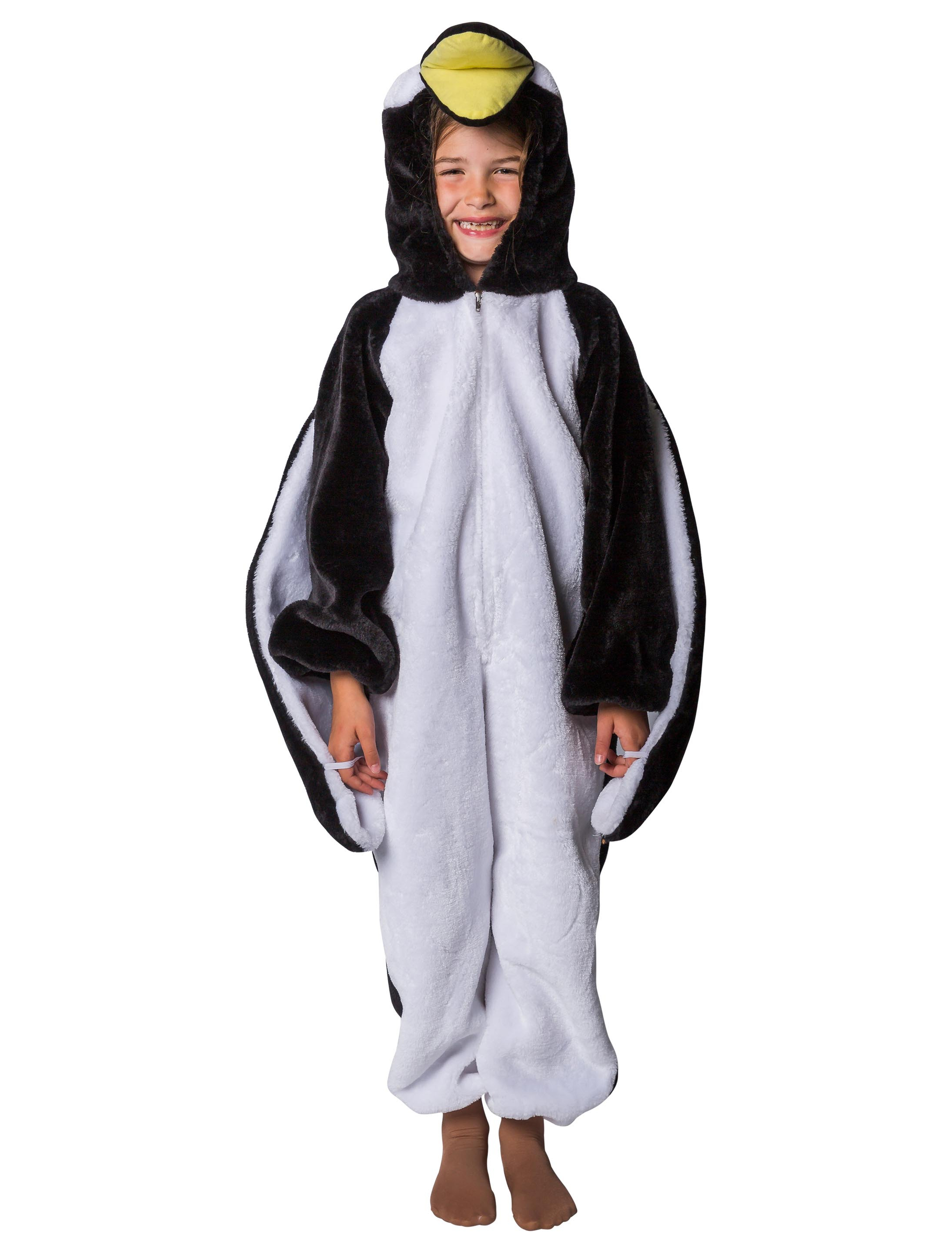 Overall Plüsch Pinguin schwarz/weiß 116-128