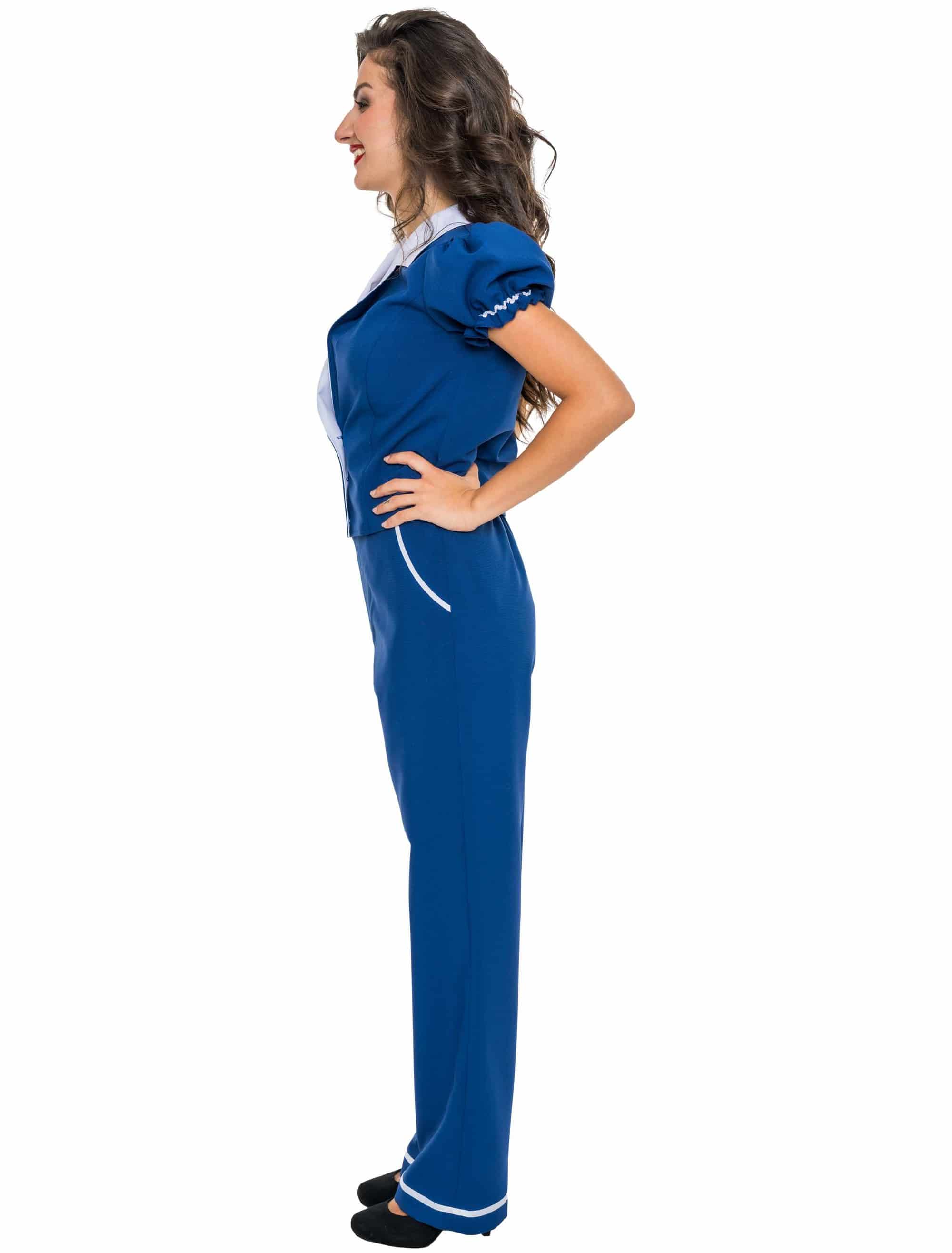 Anzug 50er Jahre 2-tlg. Damen blau 2XL