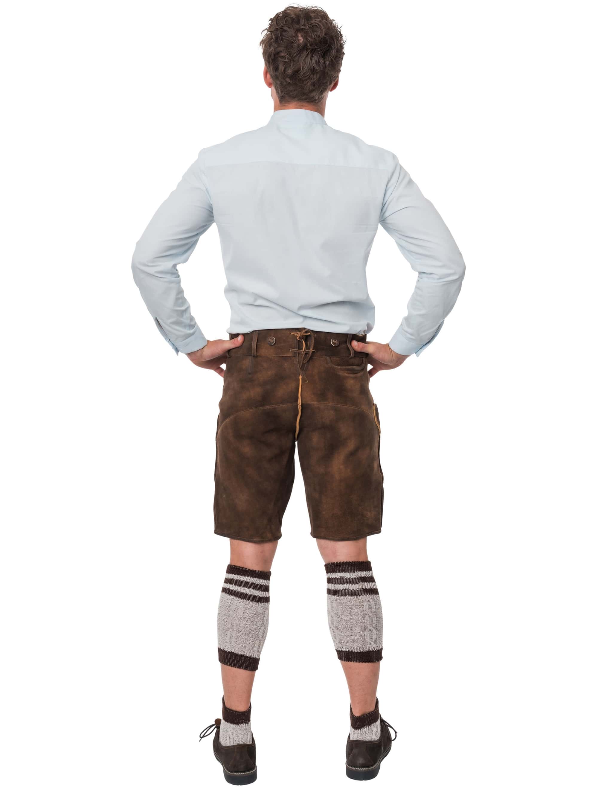 Lederhose kurz mit Hirsch Herren braun 3XL