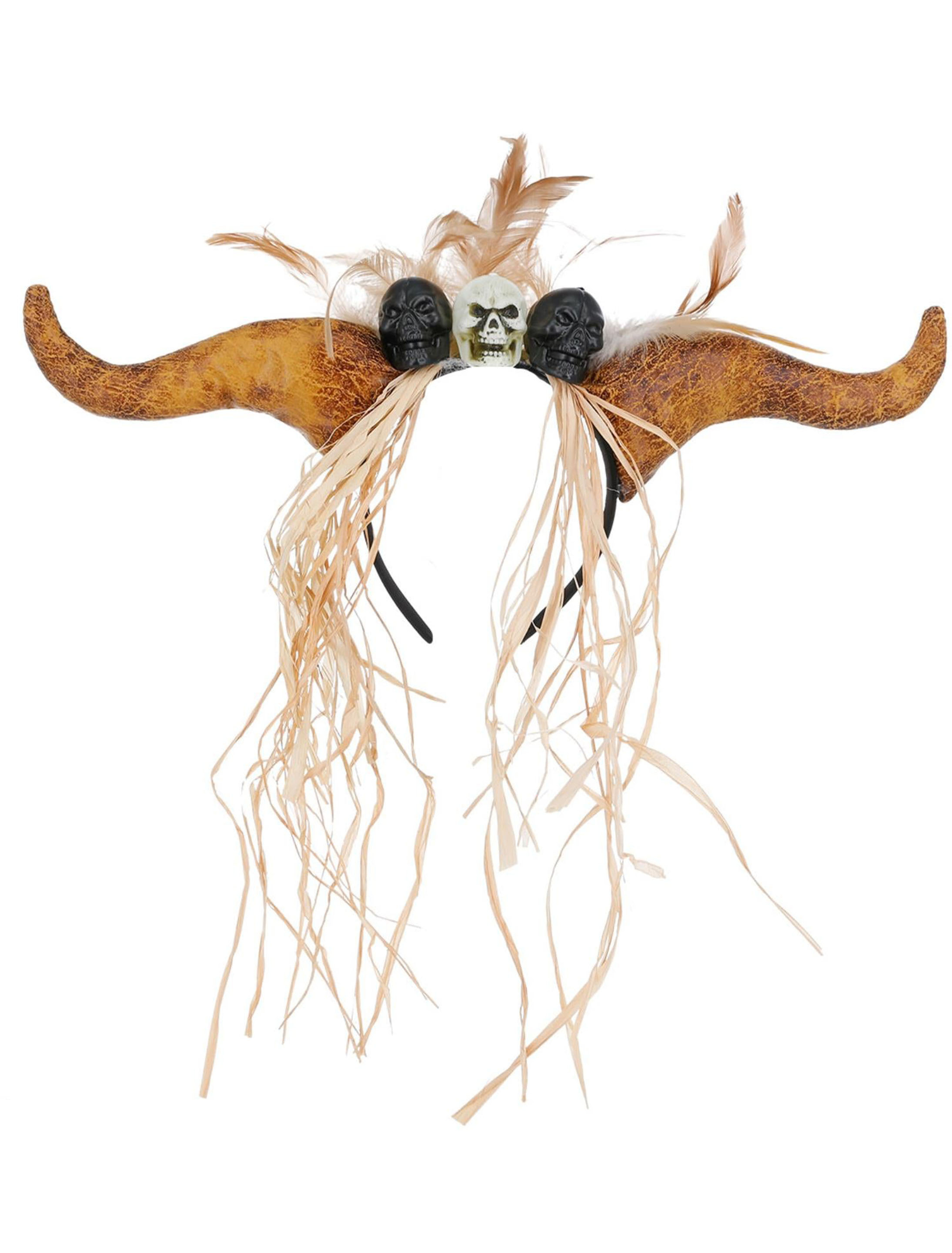 Haarreif Voodoo mit Hörnern braun