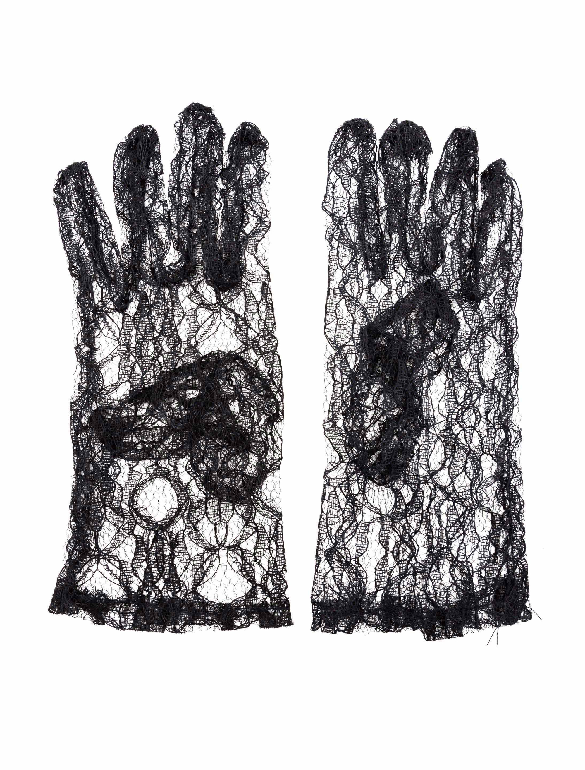Spitzenhandschuhe kurz Damen schwarz one size