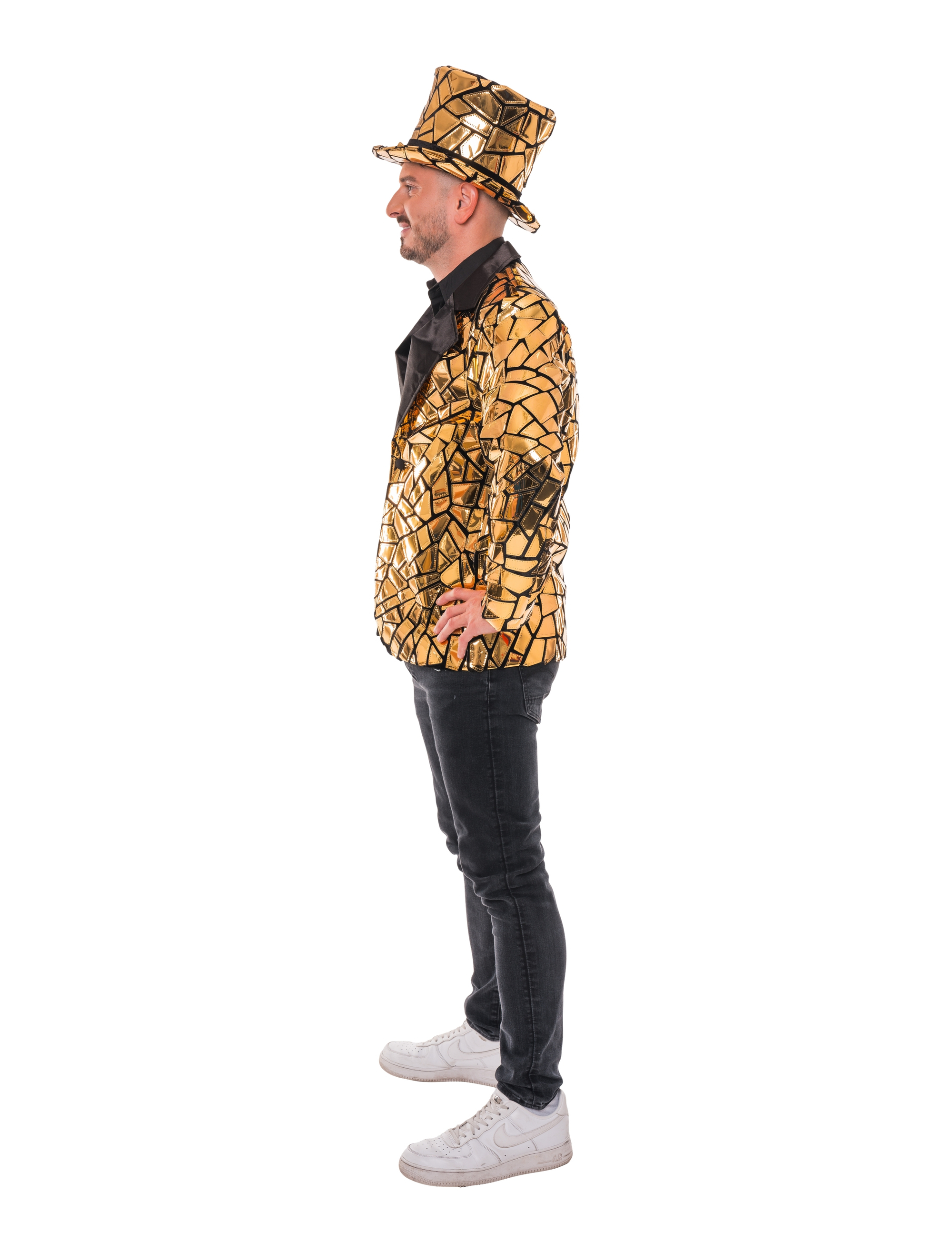 Blazer mit Spiegelmosaik Herren gold S