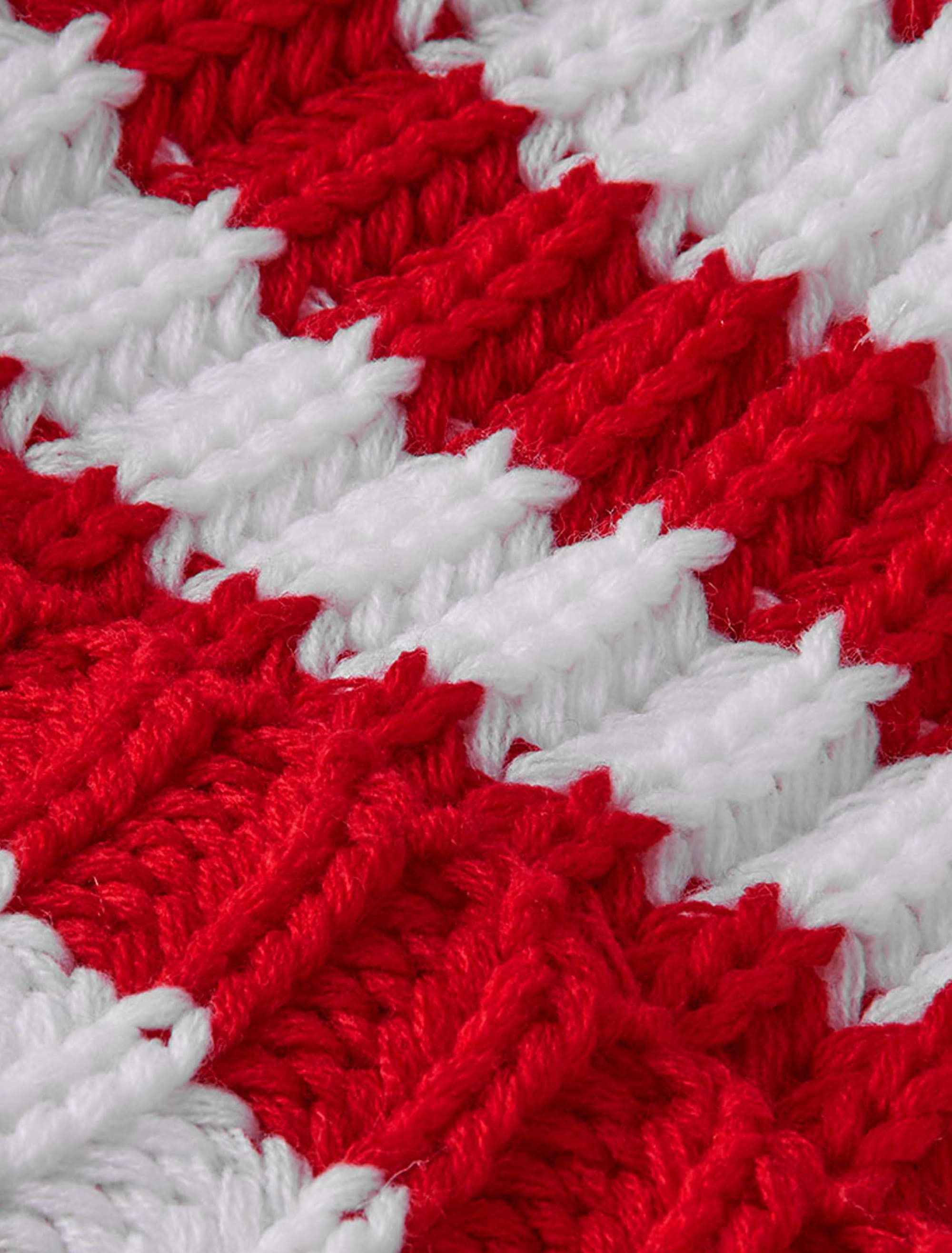 Strickmütze rot/weiß one size
