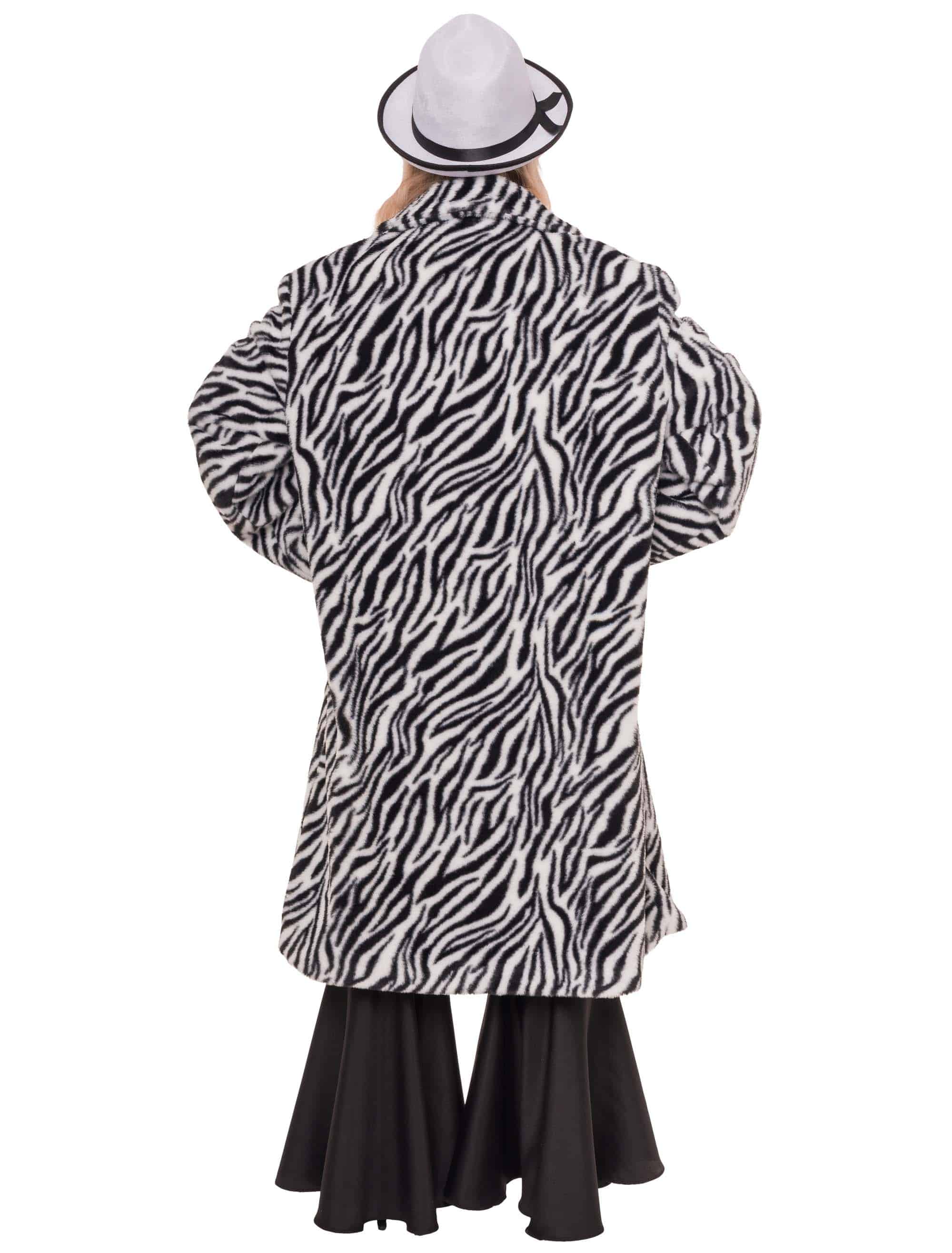 Mantel Kunstfell Zebra schwarz/weiß M/L