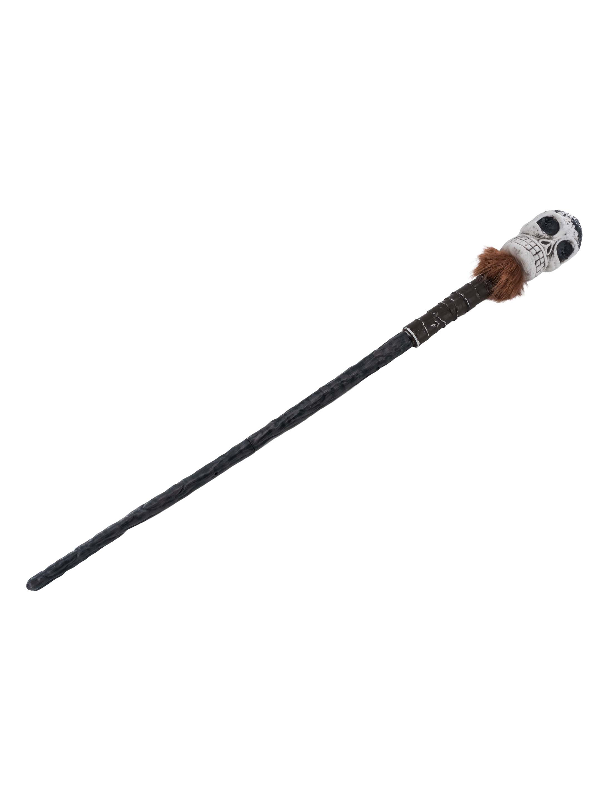 Zepter Voodoo Totenkopf variabel bis 110cm braun/weiß
