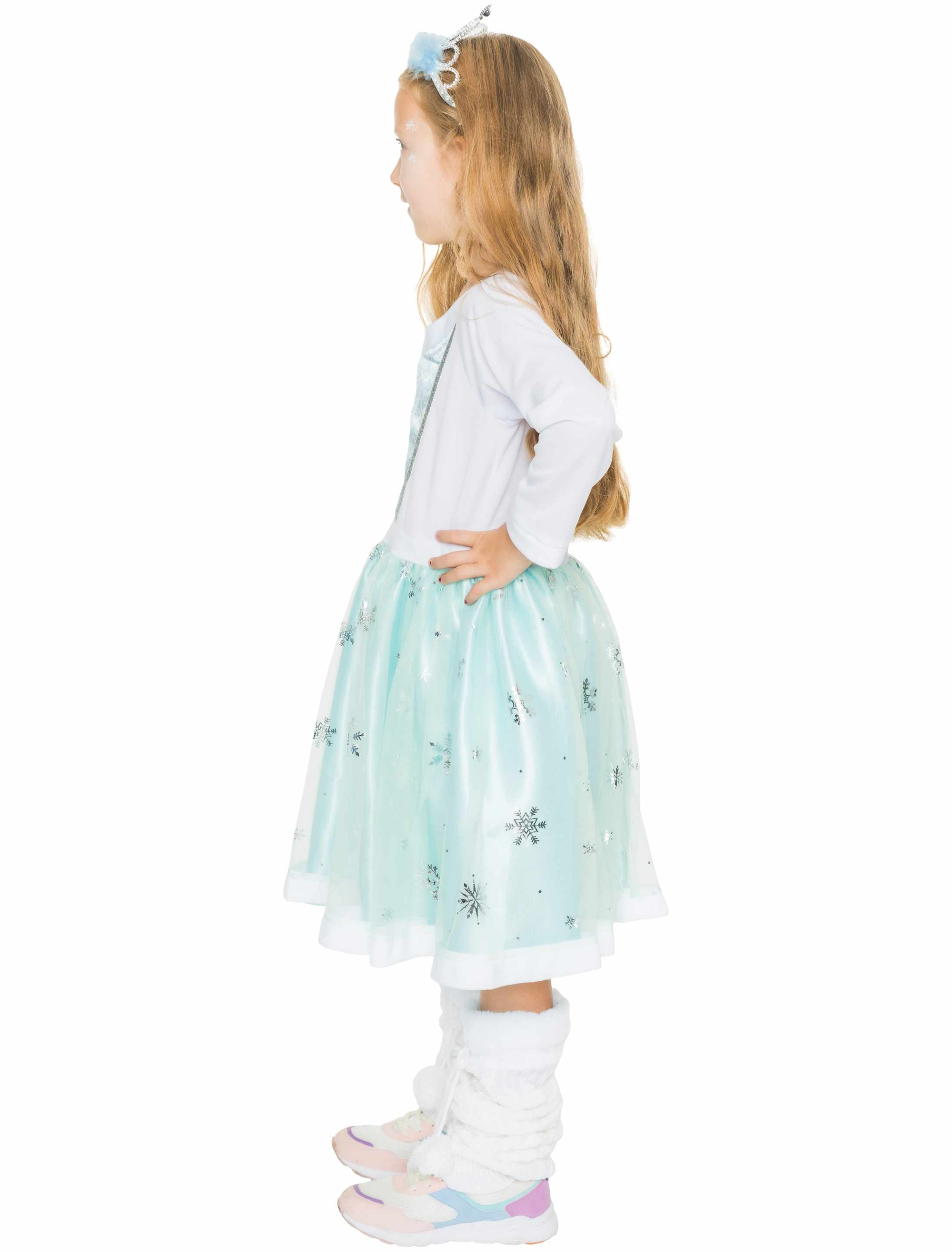 Kleid Eisprinzessin Kinder türkis/weiß 140