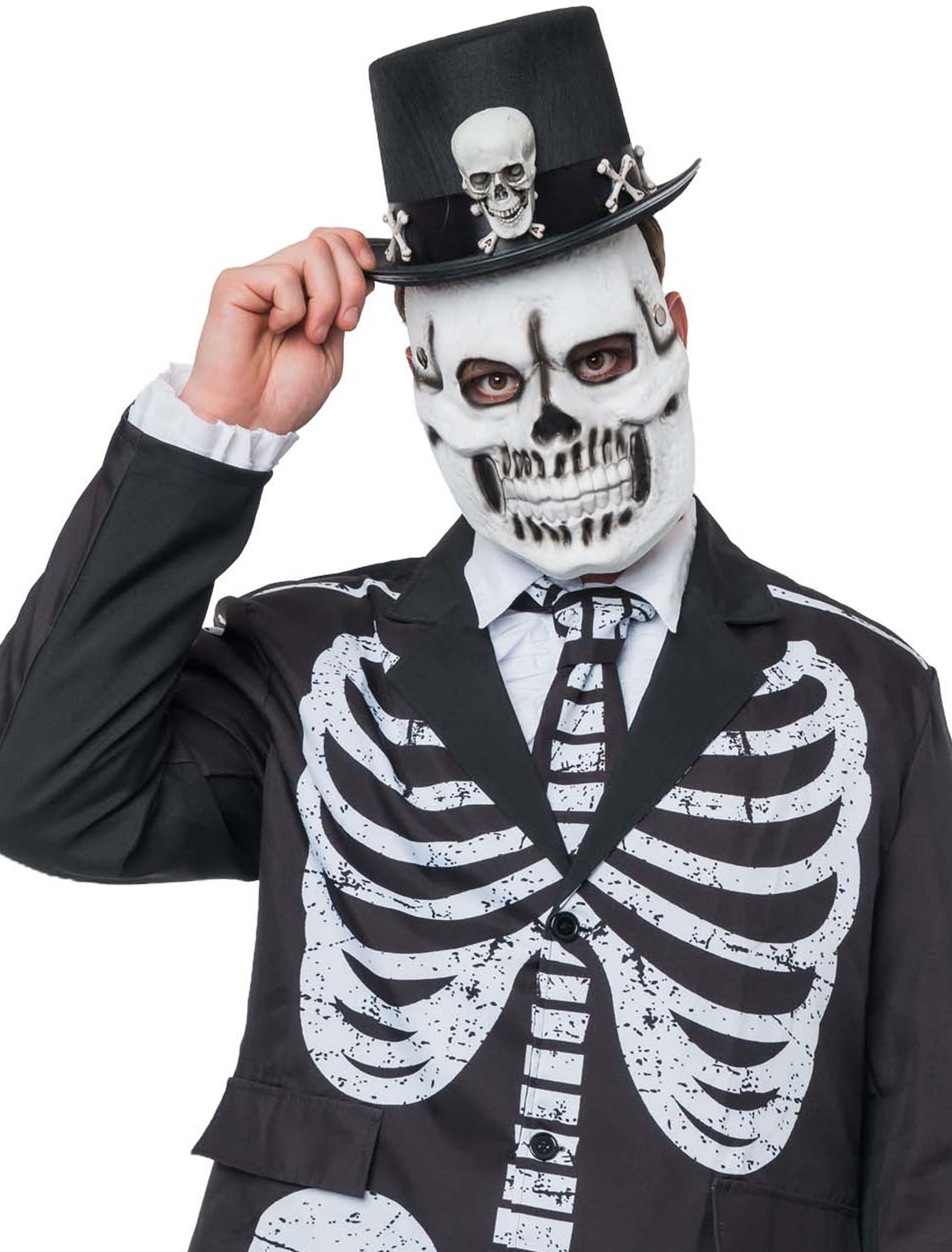 Maske Totenschädel schwarz/weiß
