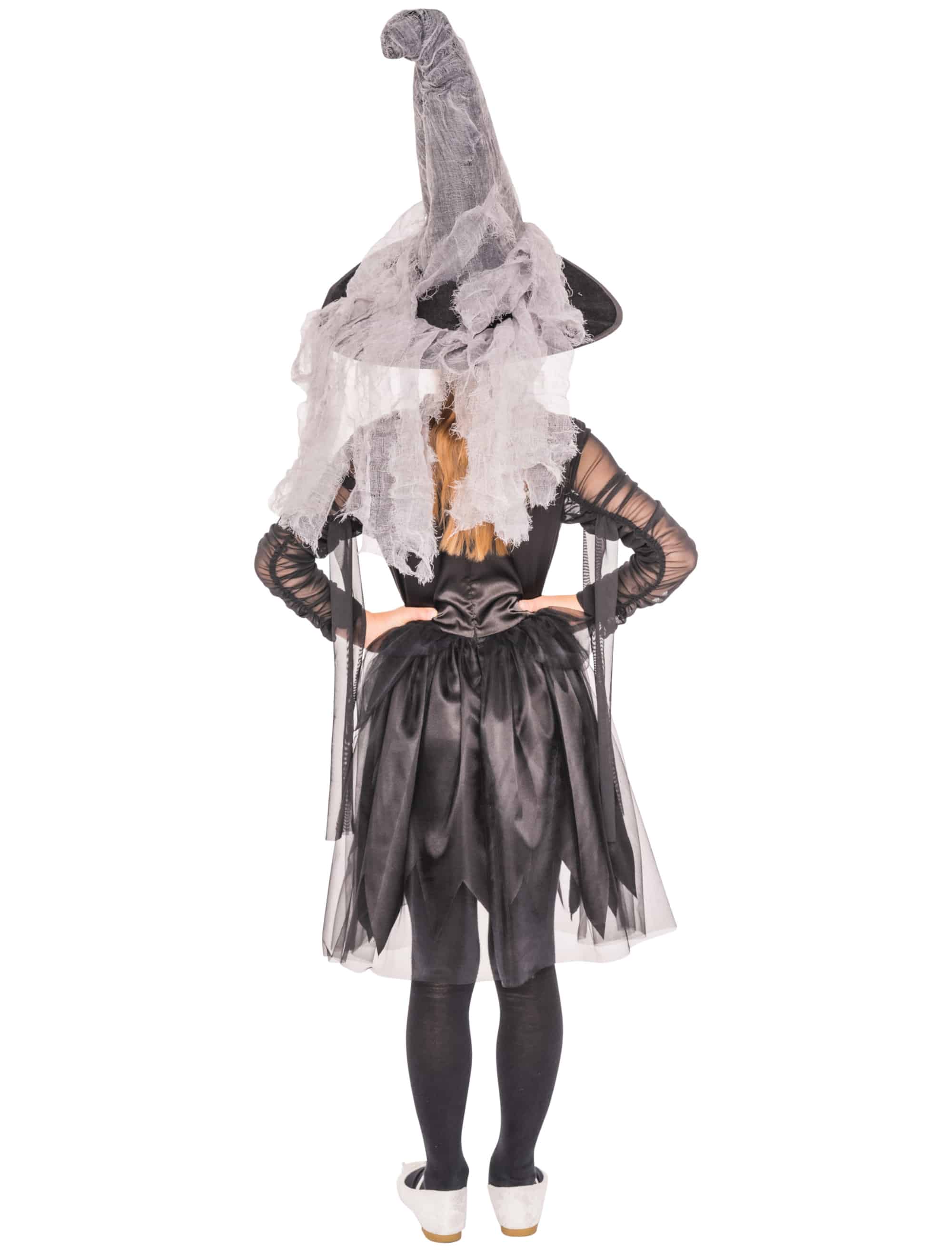 Kleid Hexe Kinder Mädchen schwarz 140