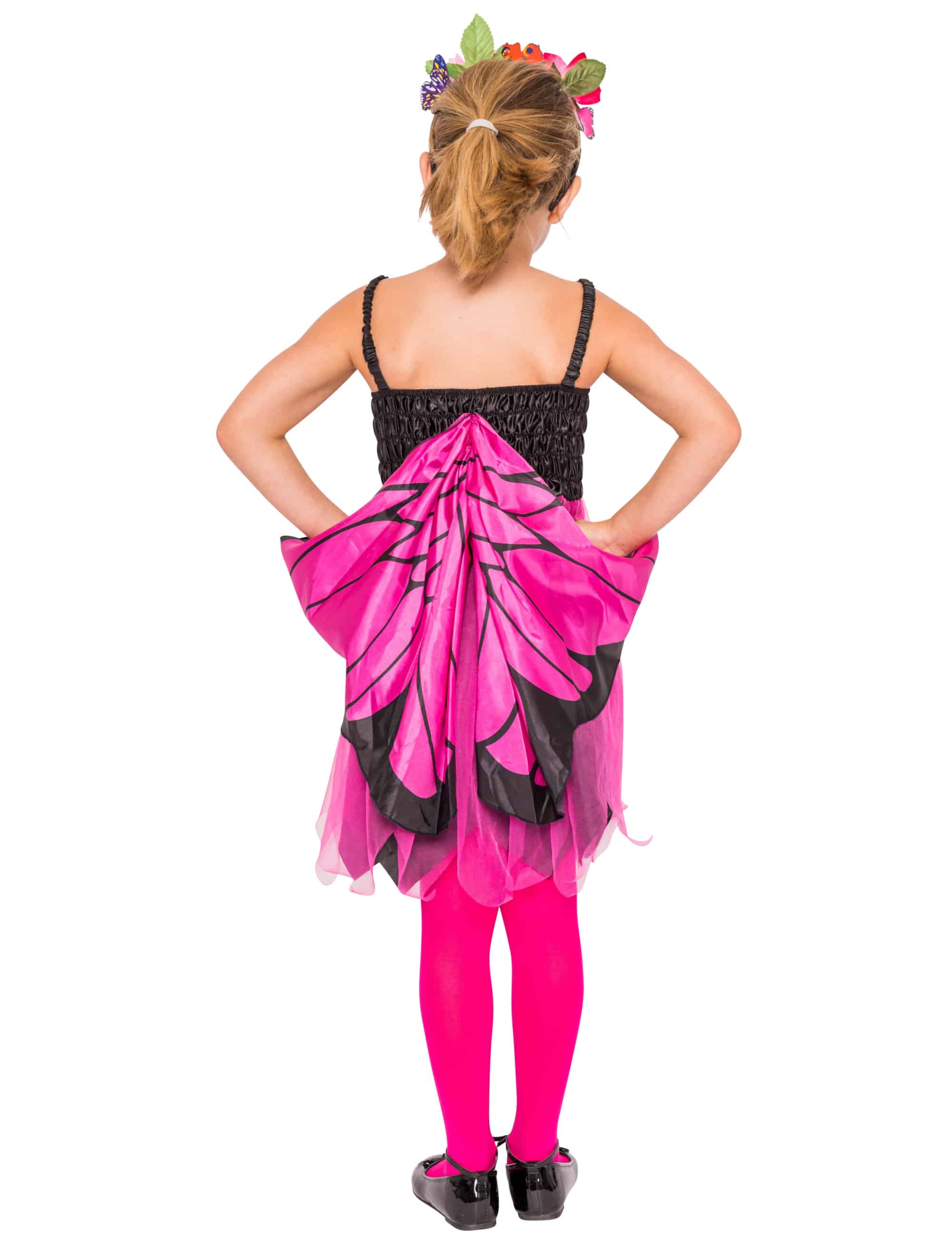 Kleid Schmetterling Kinder Mädchen pink 3-4 Jahre