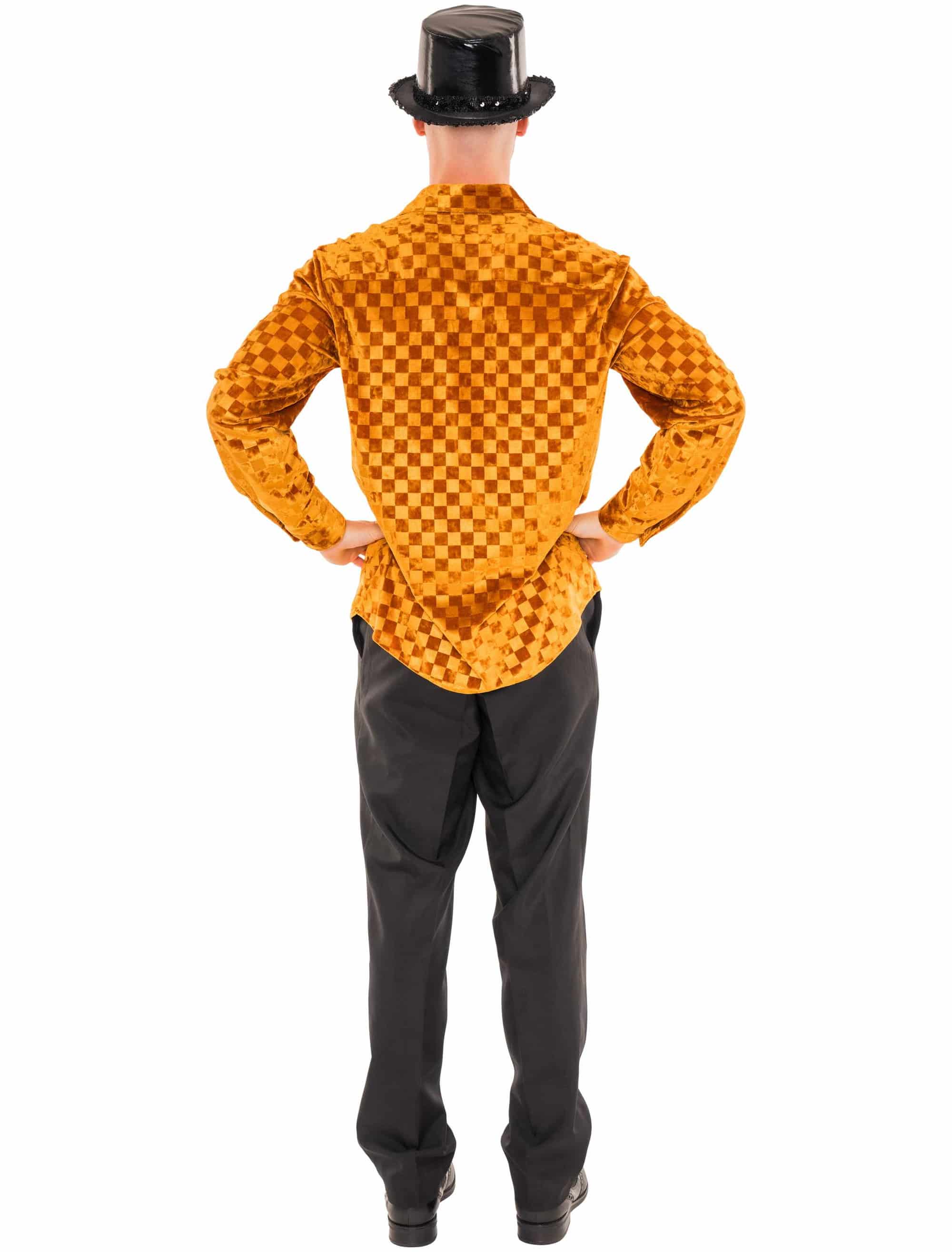 Hemd in Samtoptik Herren braun S/M