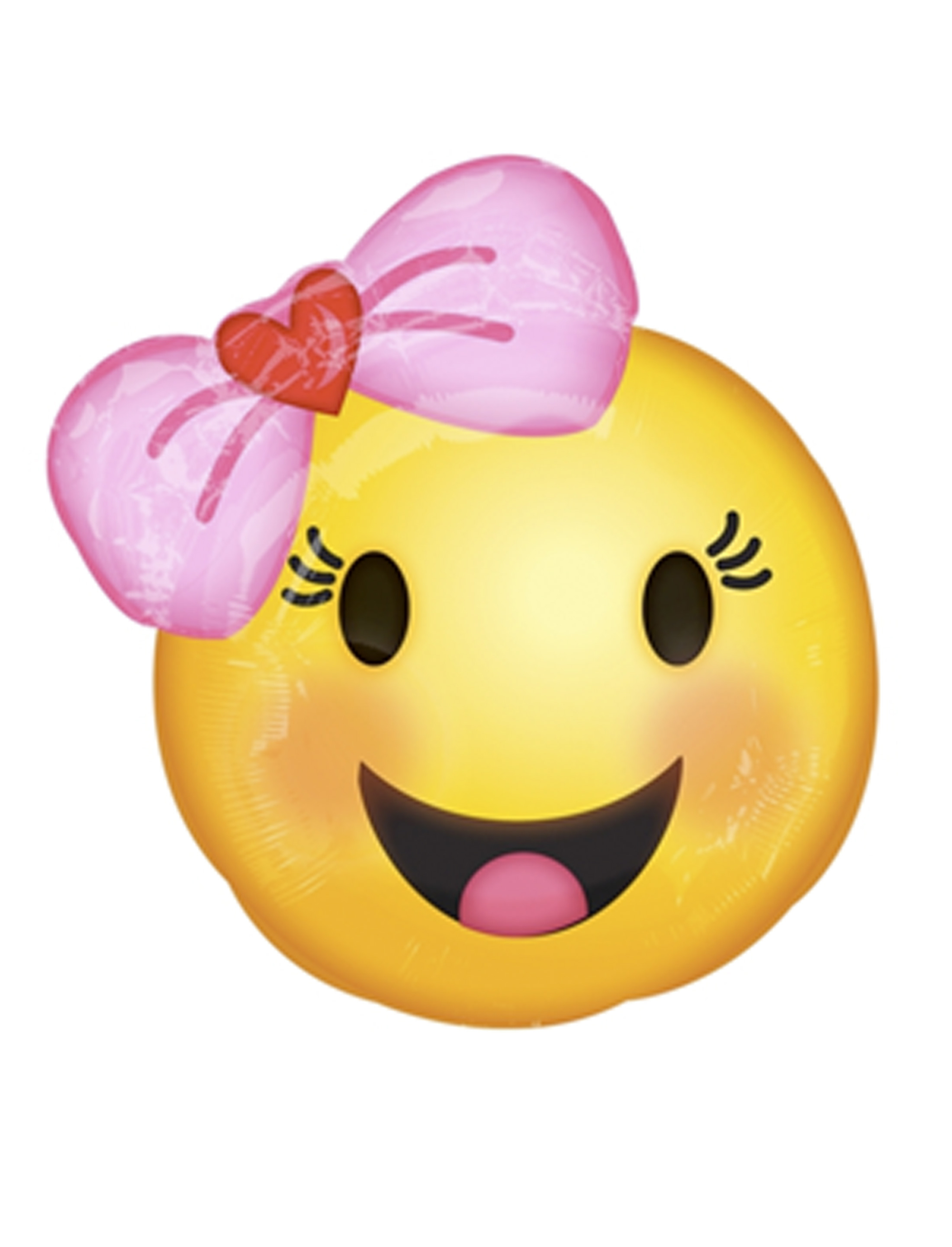 Folienballon Emoji m. Schleife nur für Luft geeignet