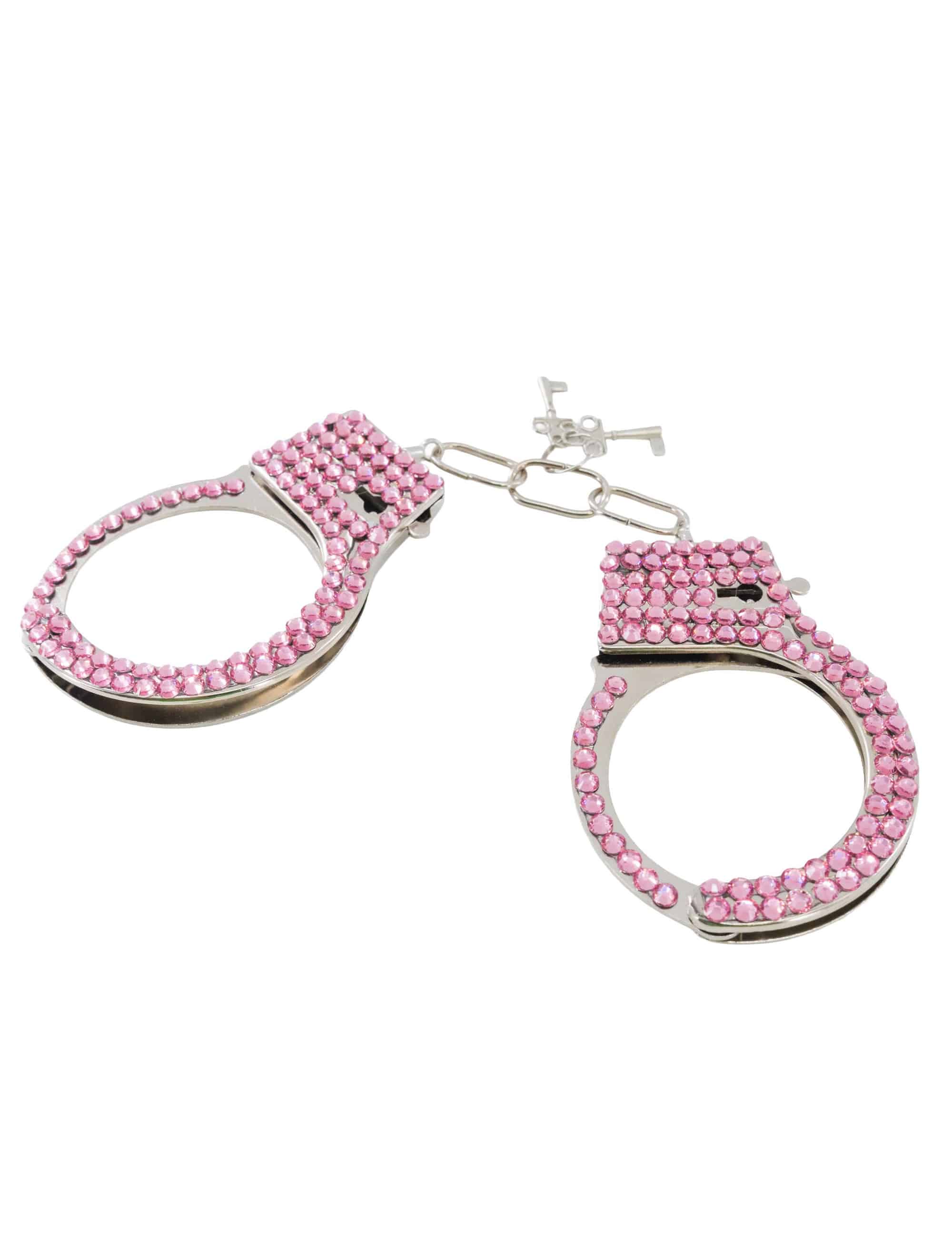 Handschellen mit Strass rosa
