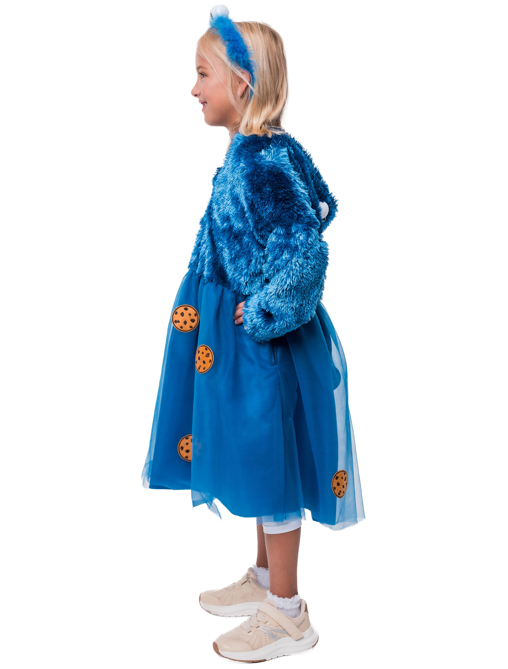 Kleid Krümelchen mit Kapuze Kinder blau 104/116