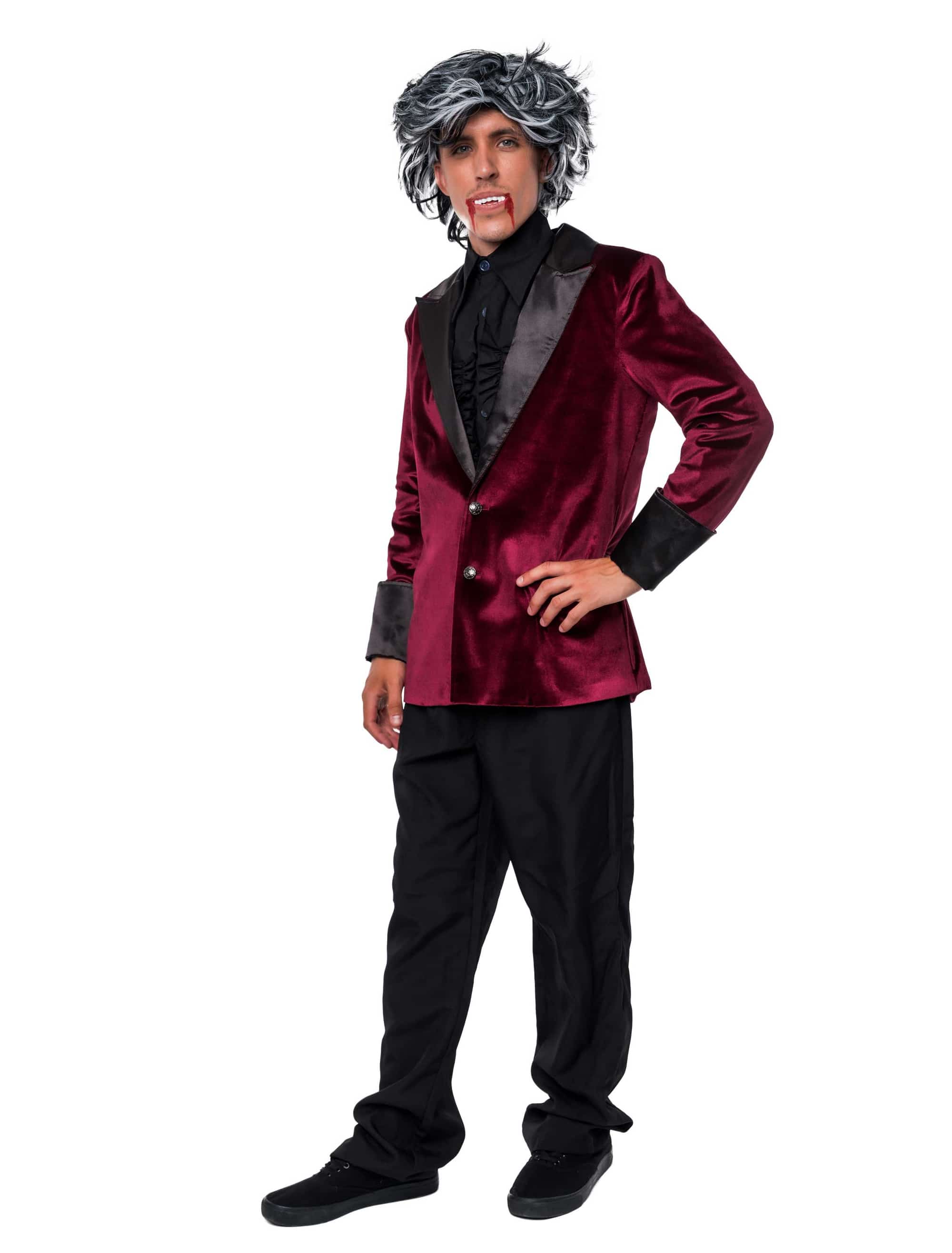 Jackett Samt Herren bordeaux S