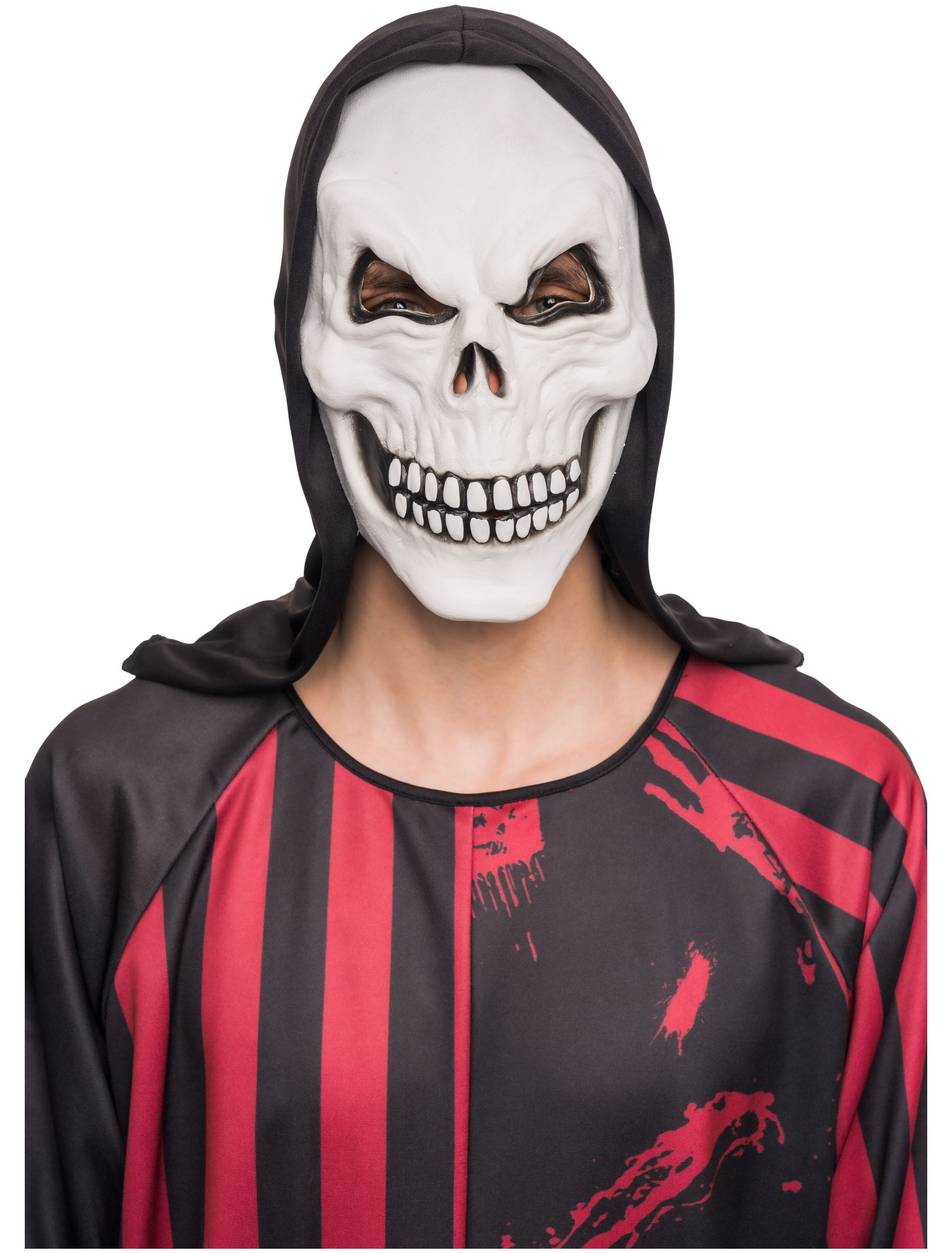 Latexmaske Der Tod schwarz/weiß