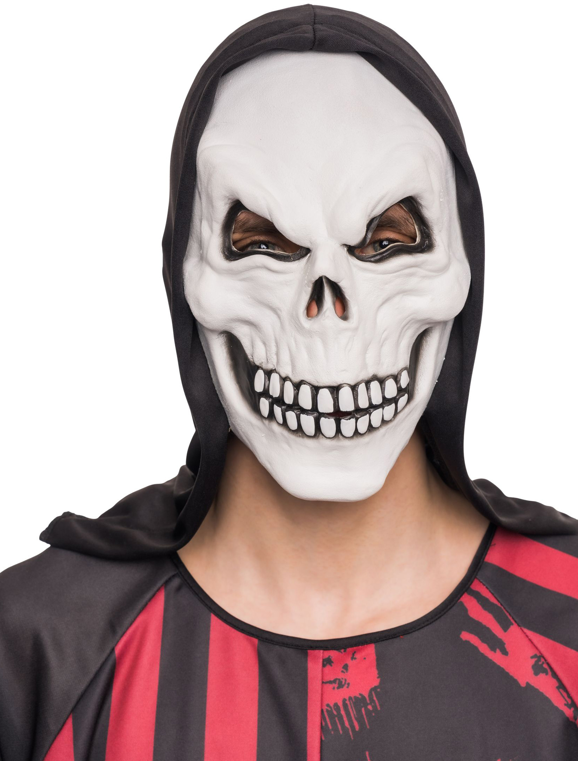 Latexmaske Der Tod schwarz/weiß