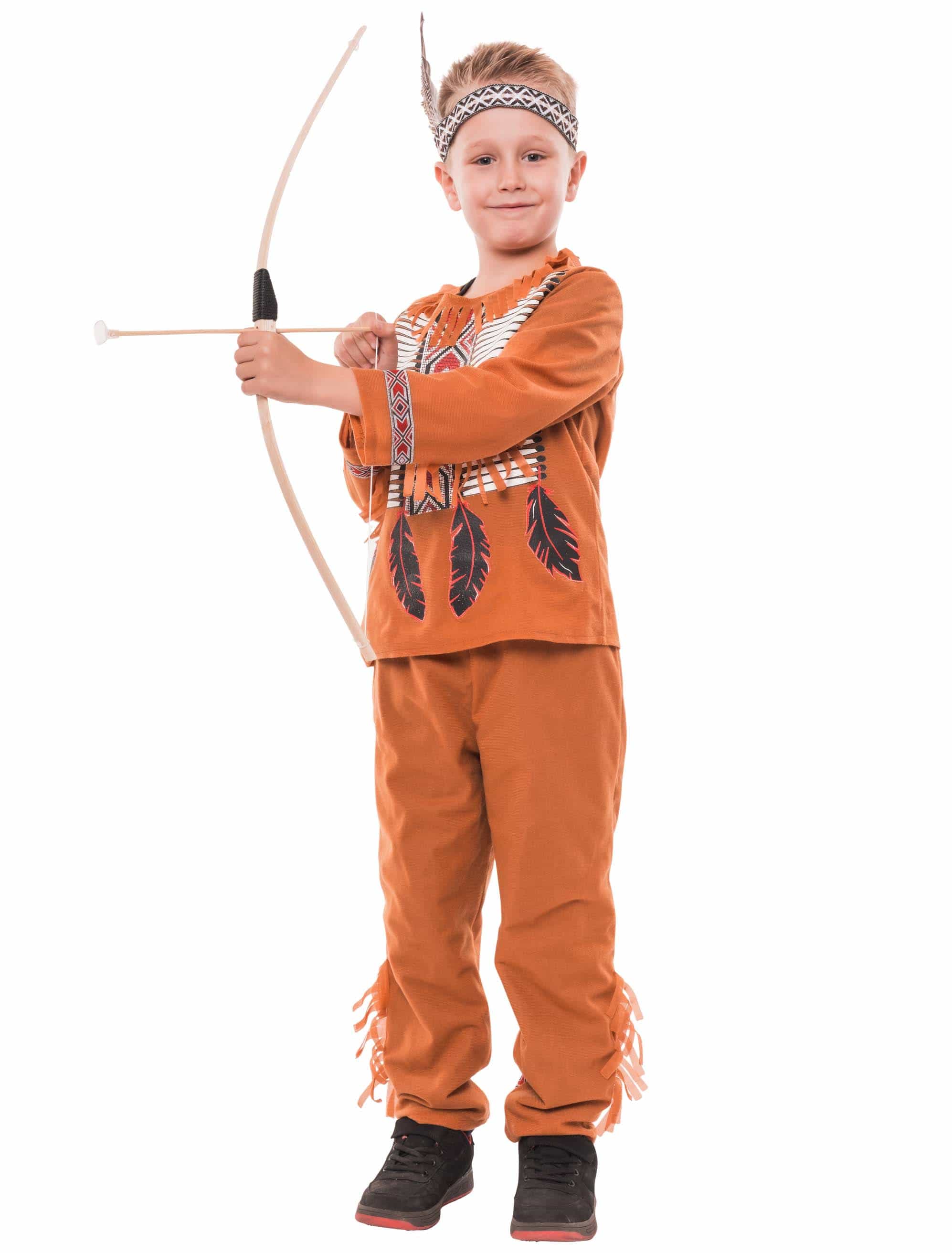 Kostüm Native American 2-tlg. Kinder braun 6-8 Jahre