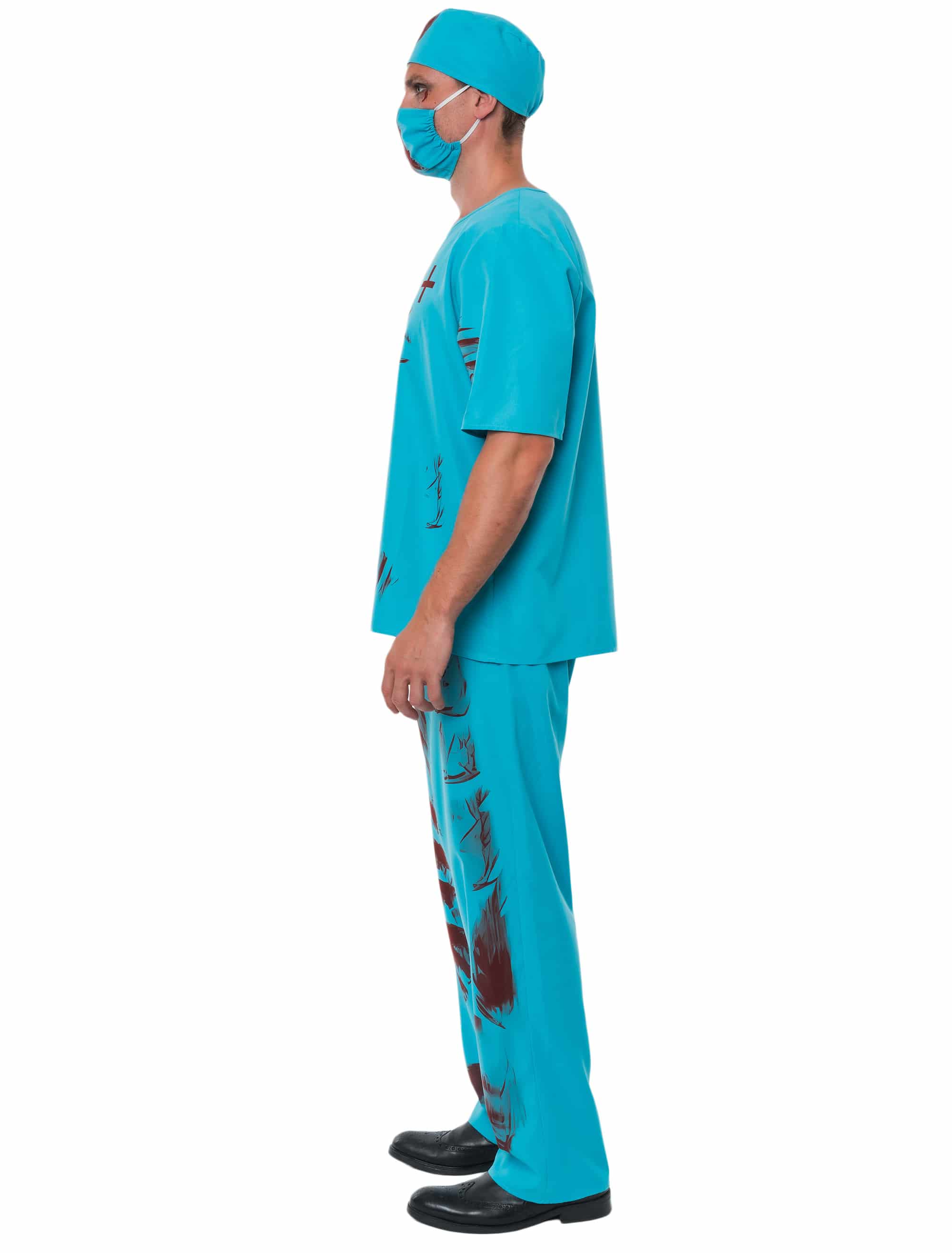 Chirurg blutig 2-tlg. Herren türkis S/M