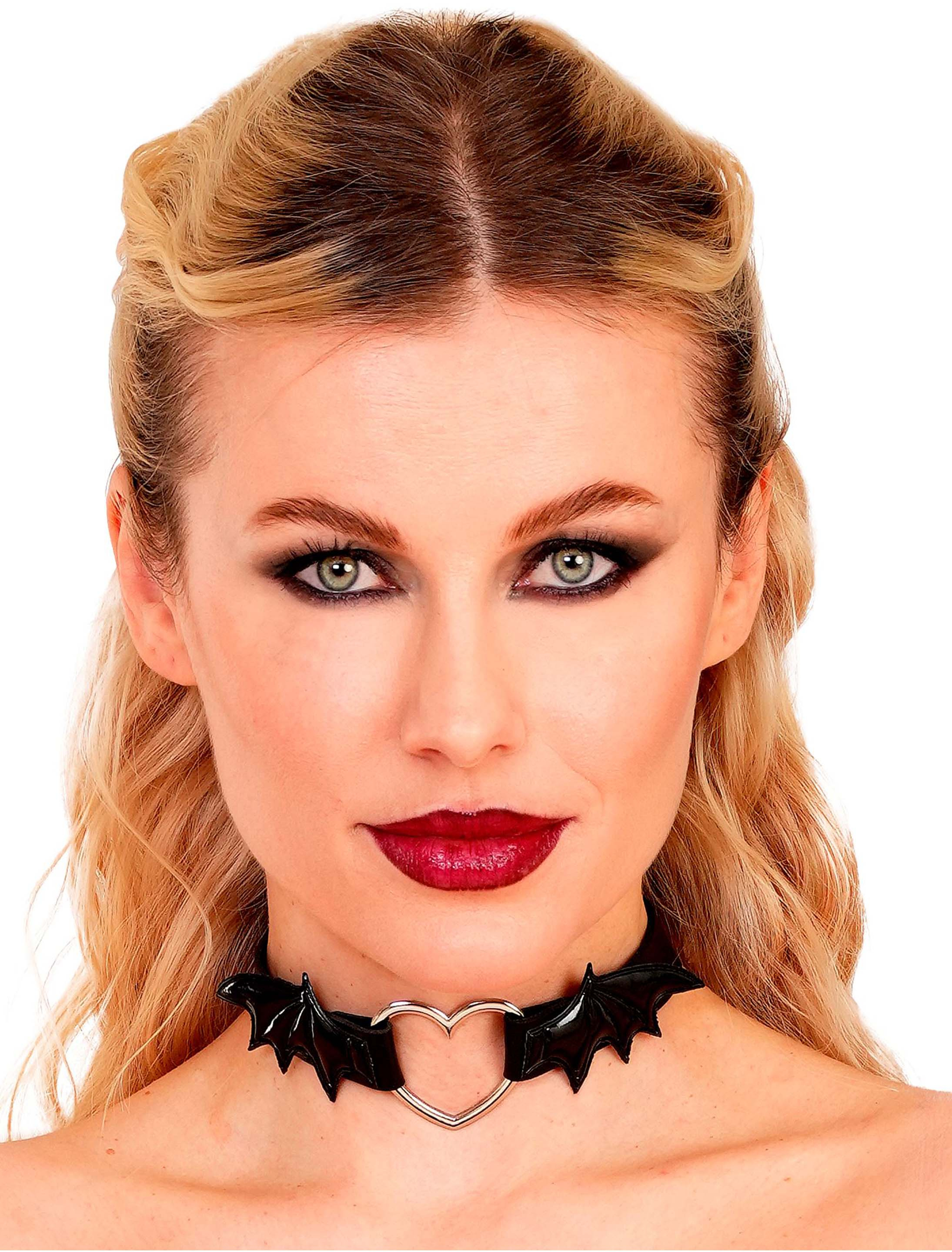 Choker mit Herz und Fledermausflügeln schwarz