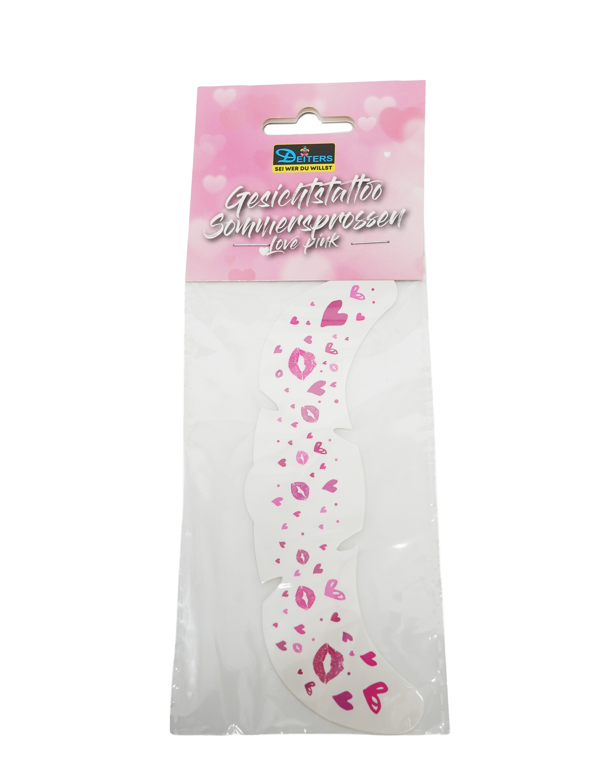 Gesichtstattoo Sommersprossen Love pink